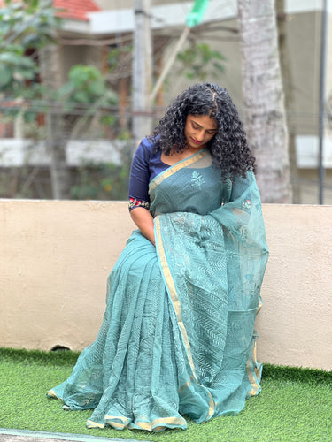 Floral Embroidery Design Check Kota Saree | RK285
