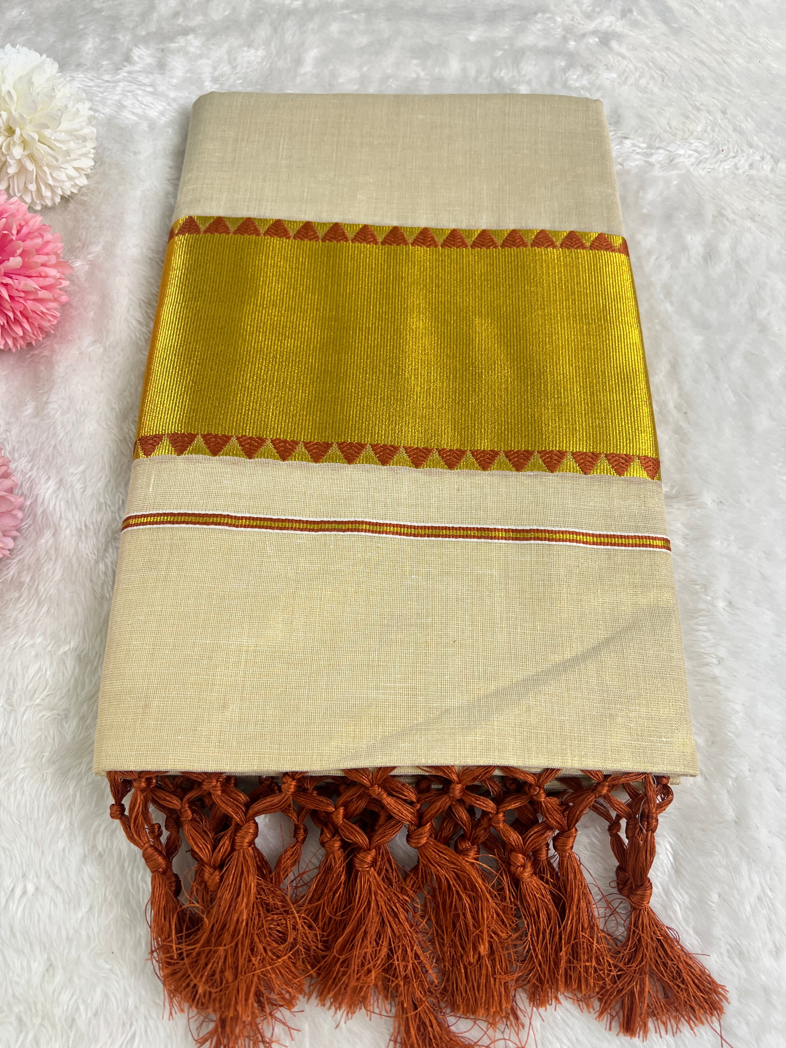 Temple Pattern Border Tissue Saree | GAT521