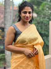 Silver Zari Geometrical Buta Design Silk Linen Saree | SK250