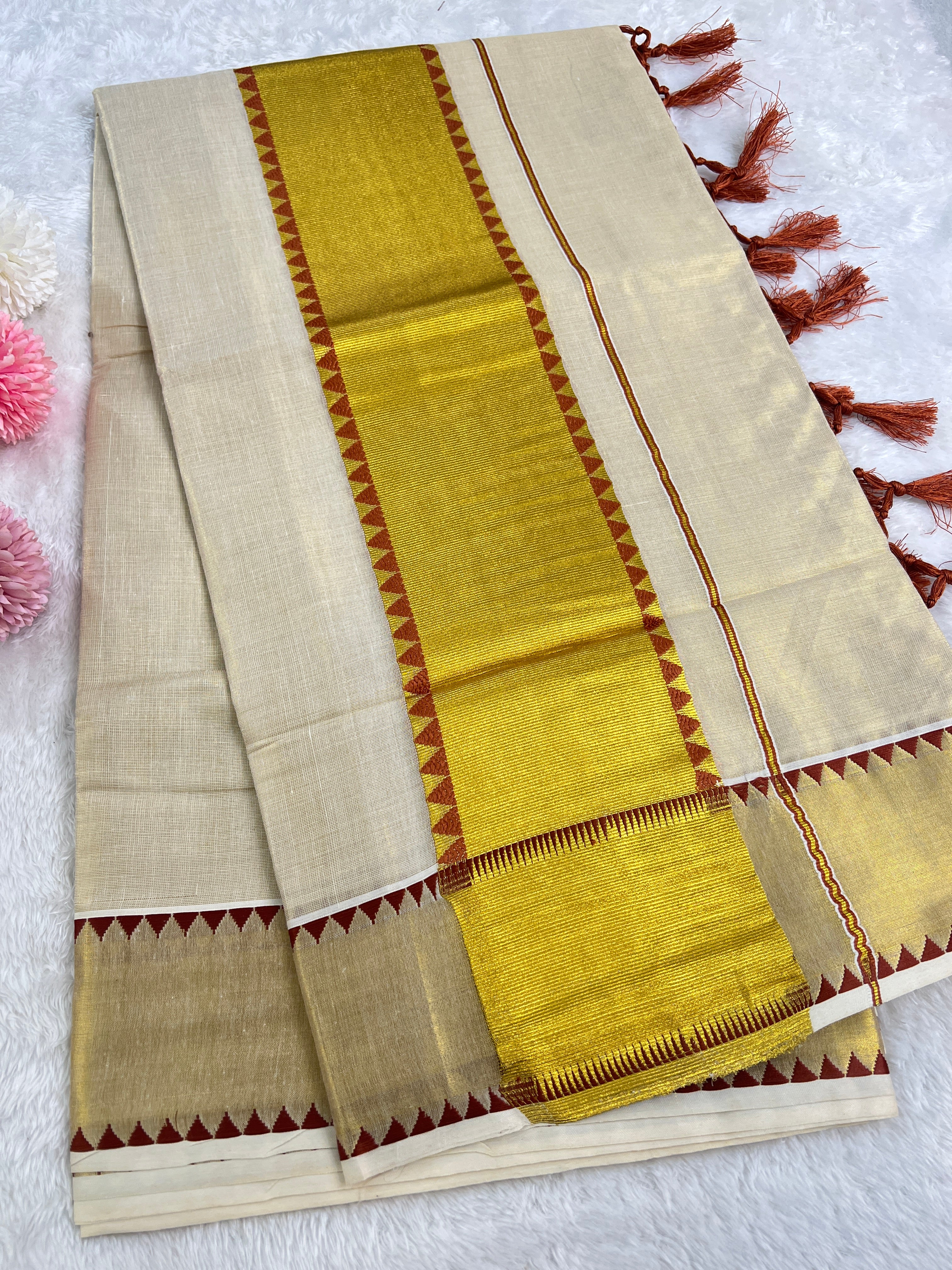 Temple Pattern Border Tissue Saree | GAT521