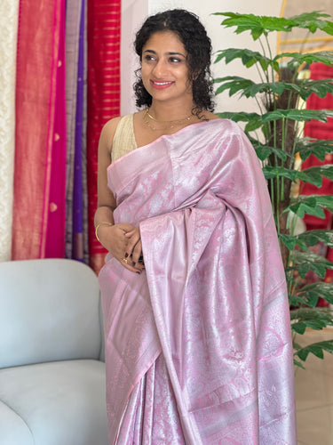 Silver Zari Woven Semi Silk Saree | KF171