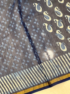 Block Printed Chanderi Saree | JKL353