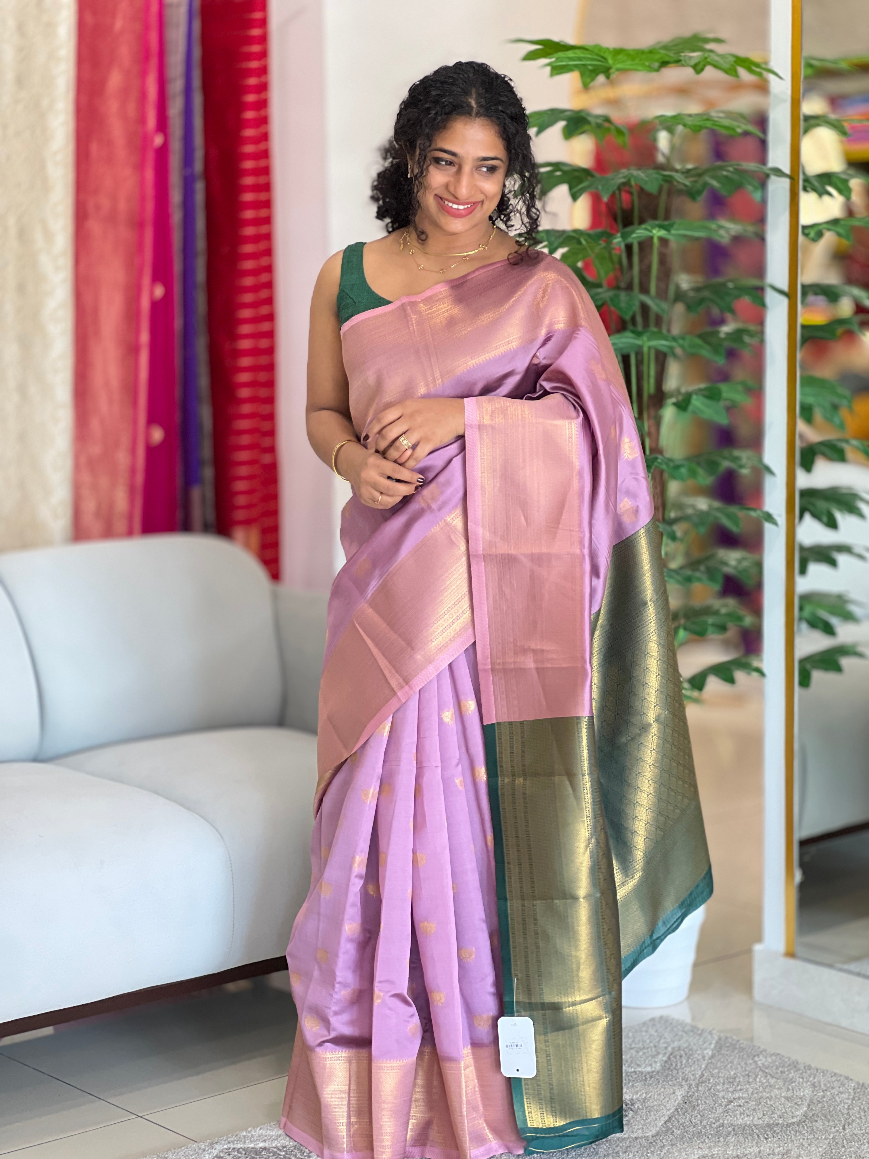 Golden Zari Weaved Semi Silk Saree | KF185