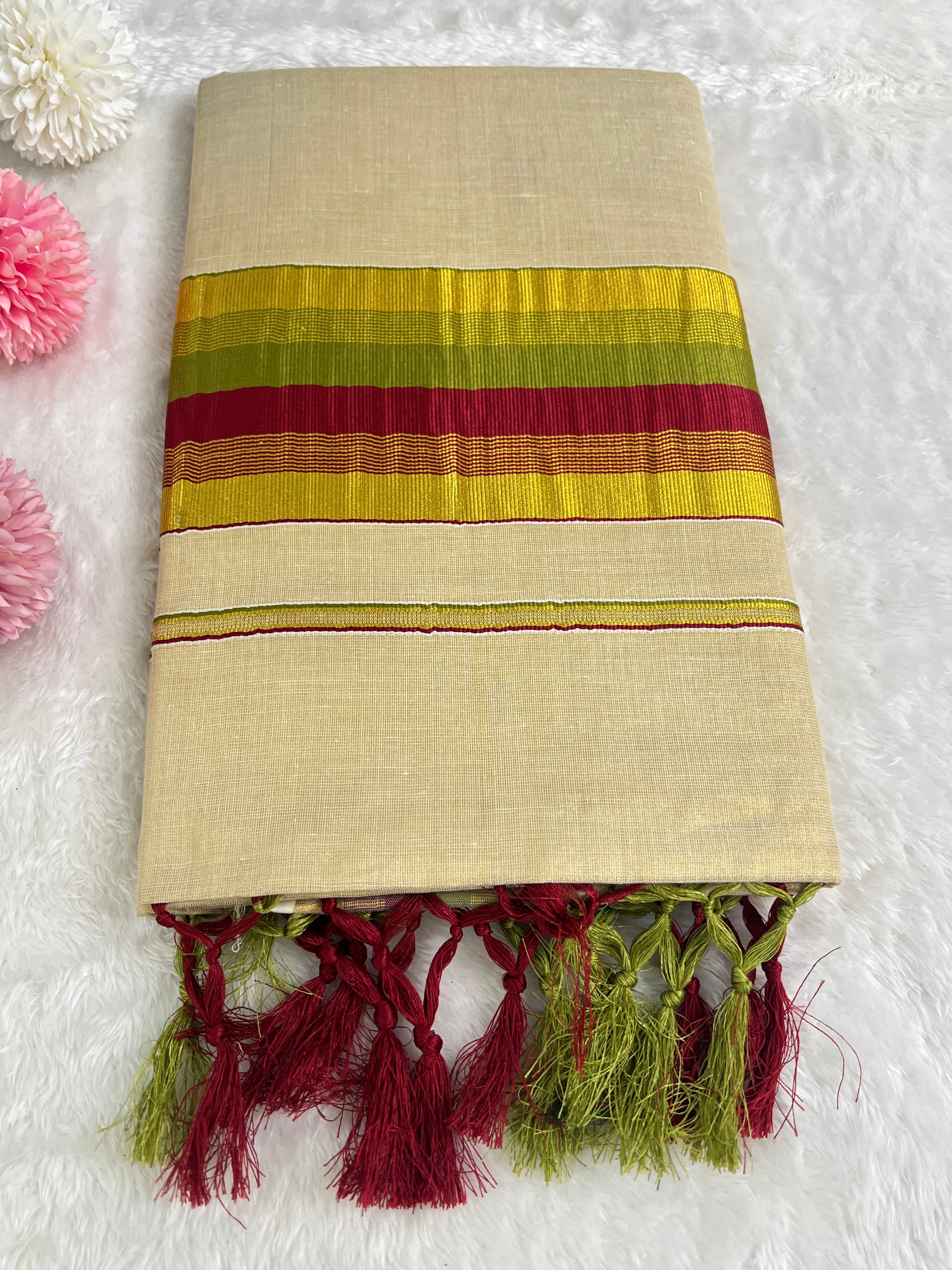 Double Border Pattern Tissue Saree | GAT472