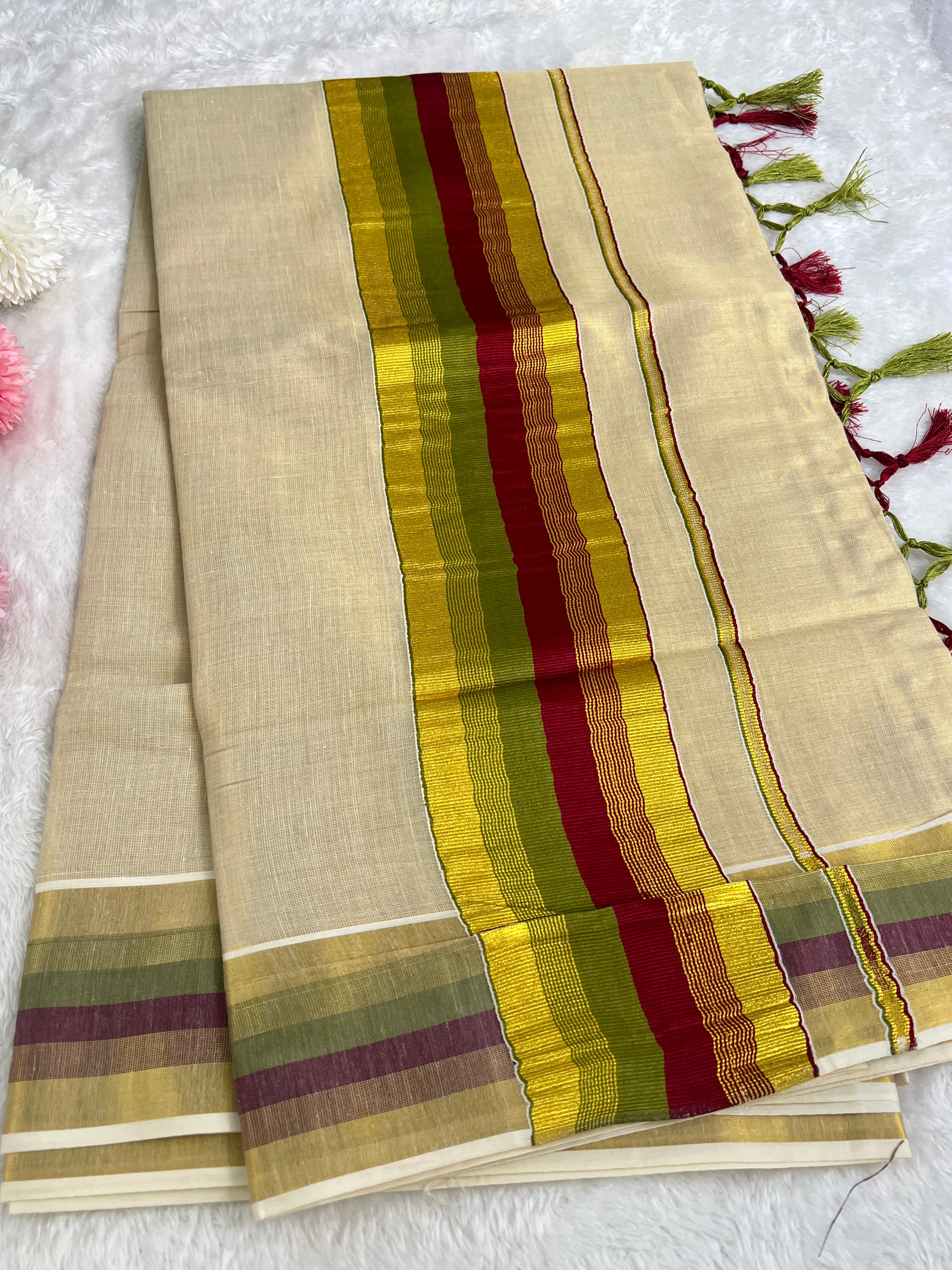 Double Border Pattern Tissue Saree | GAT472