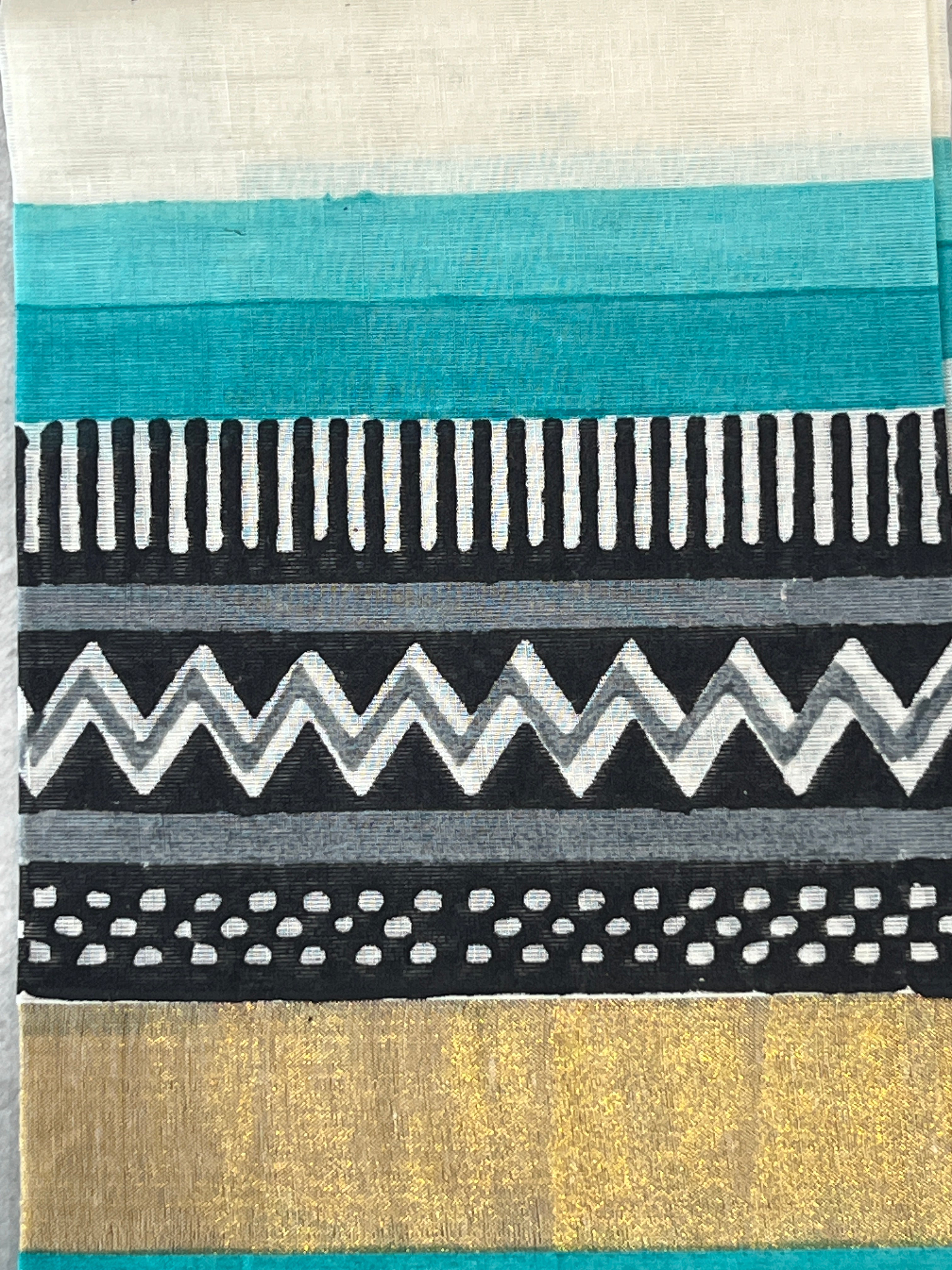 Zig Zag Pattern Kerala Cotton Saree | JSC326