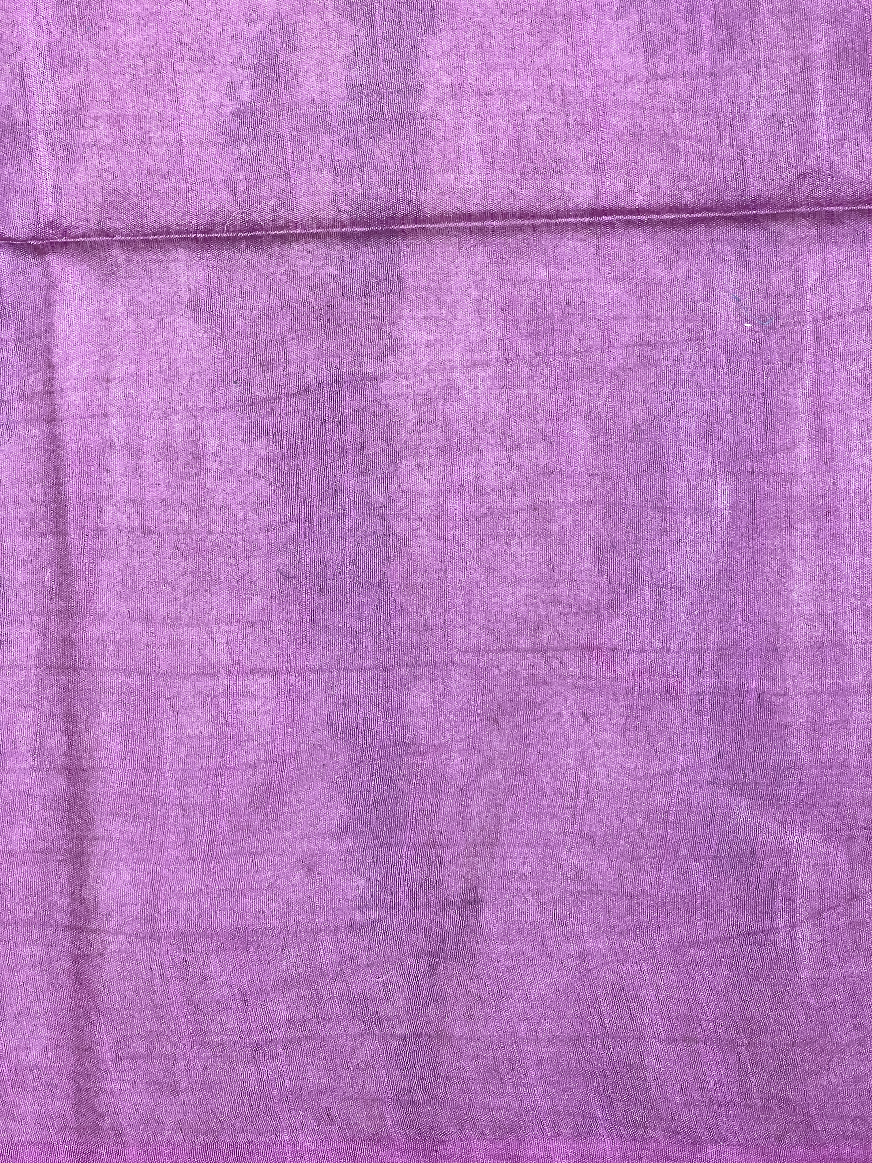 Golden Lurex Yarns Stripe Weaving Pattern Bhagalpuri Linen Saree | DLS183