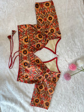 Floral Print Patterned Chanderi Finish Stitched Blouse | DNB124