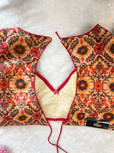 Floral Print Patterned Chanderi Finish Stitched Blouse | DNB124