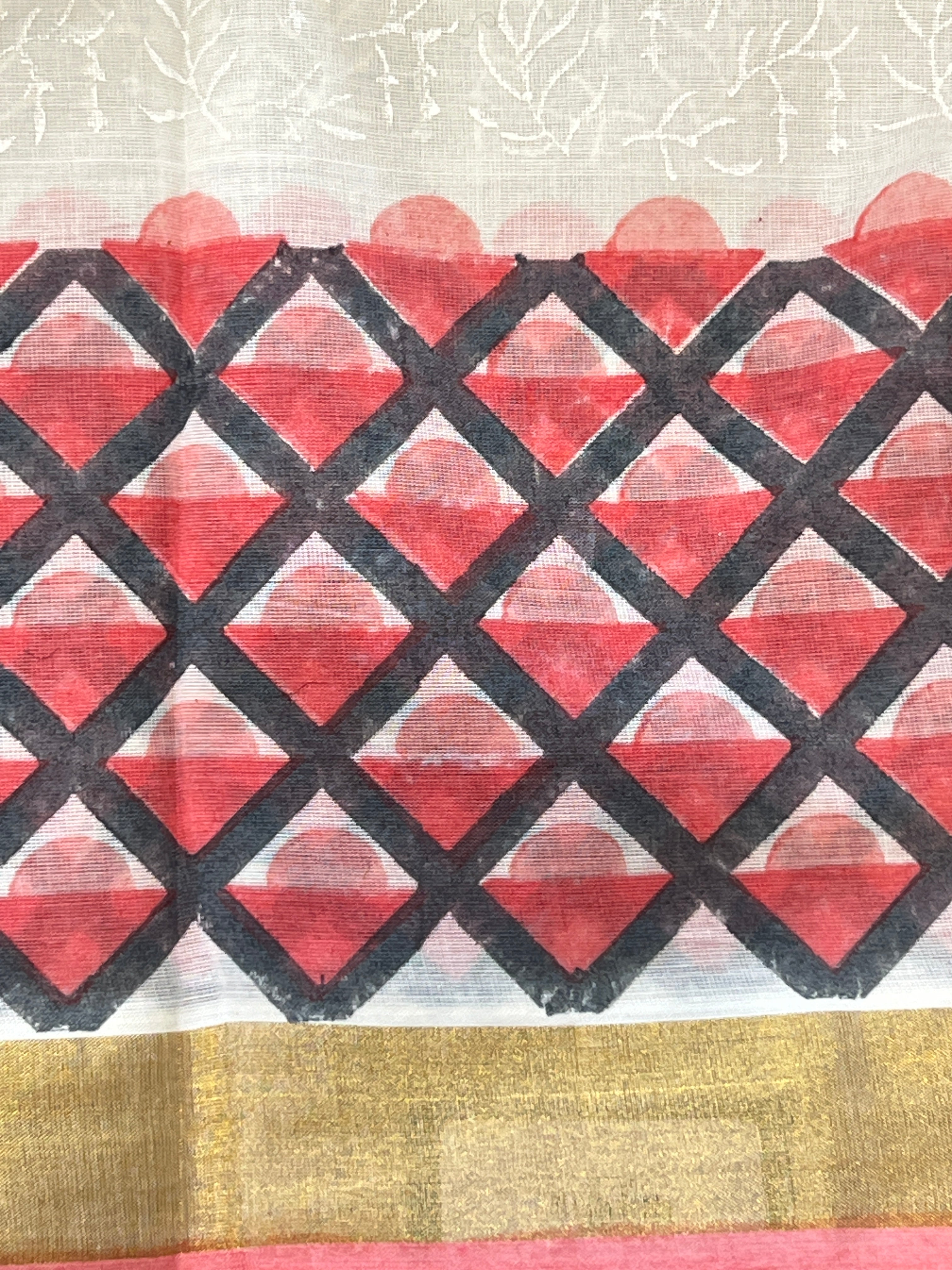 Jaal Pattern Kerala Cotton Saree | JSC323