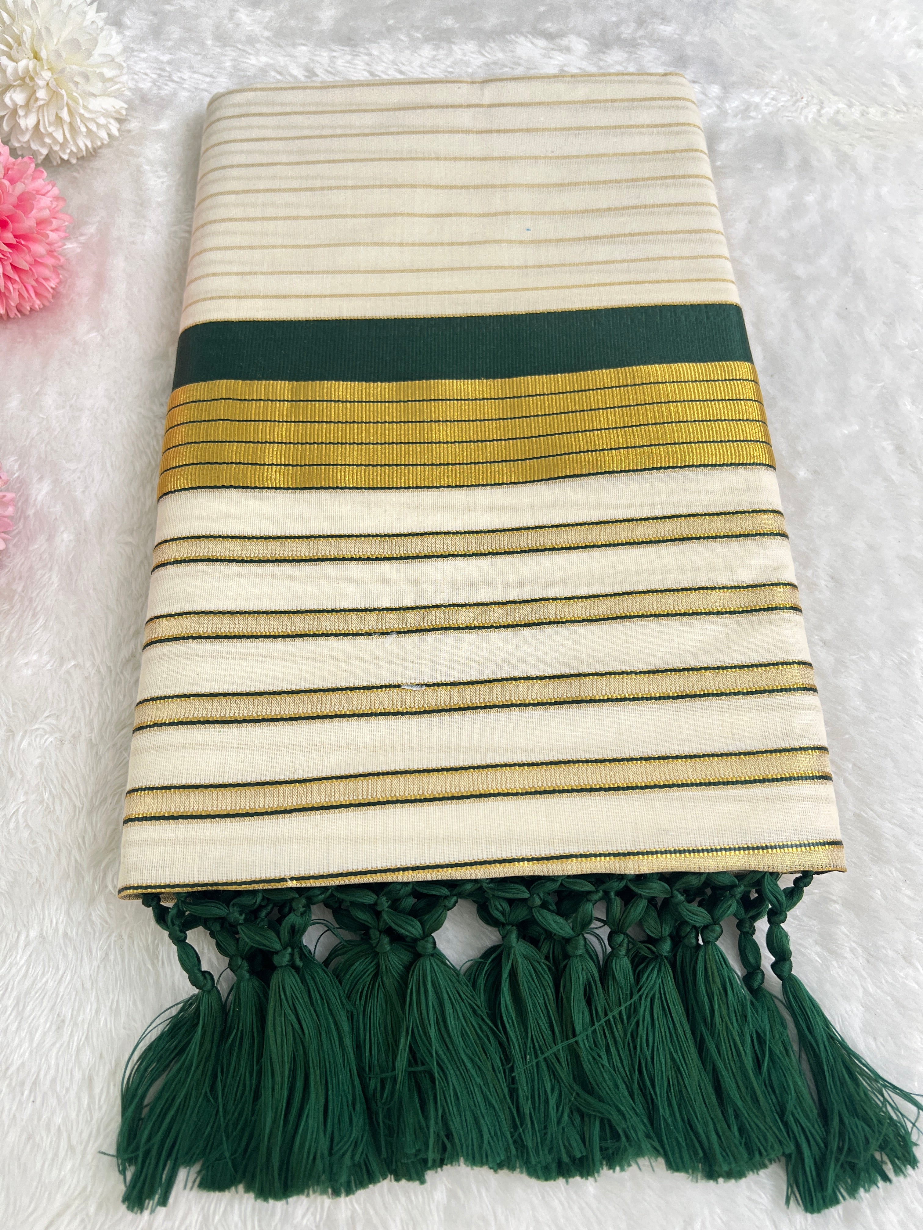 Double Border Pattern Kerala Cotton Saree | GAT534