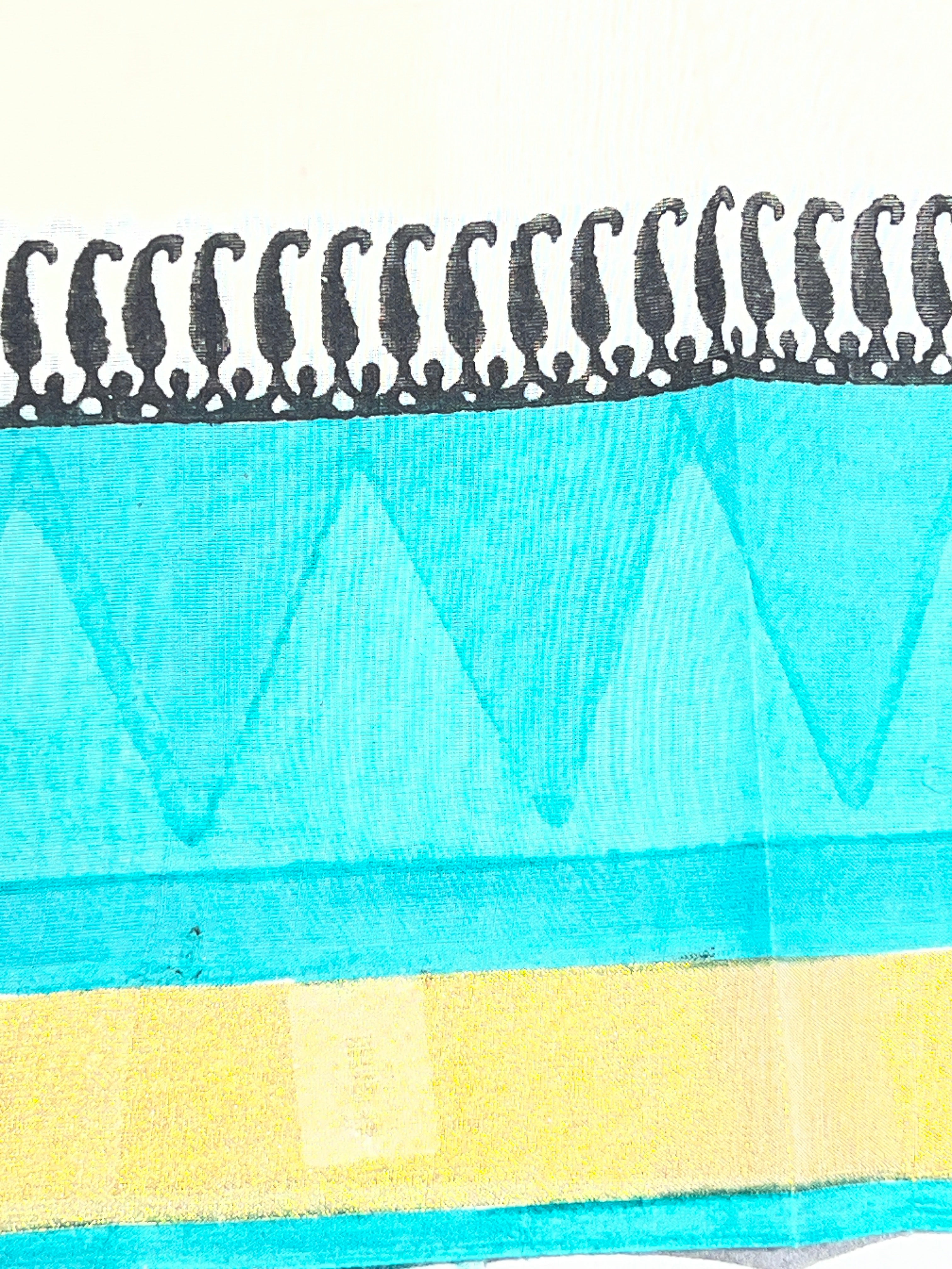 Temple Border Pattern Kerala Cotton Saree | JSC330