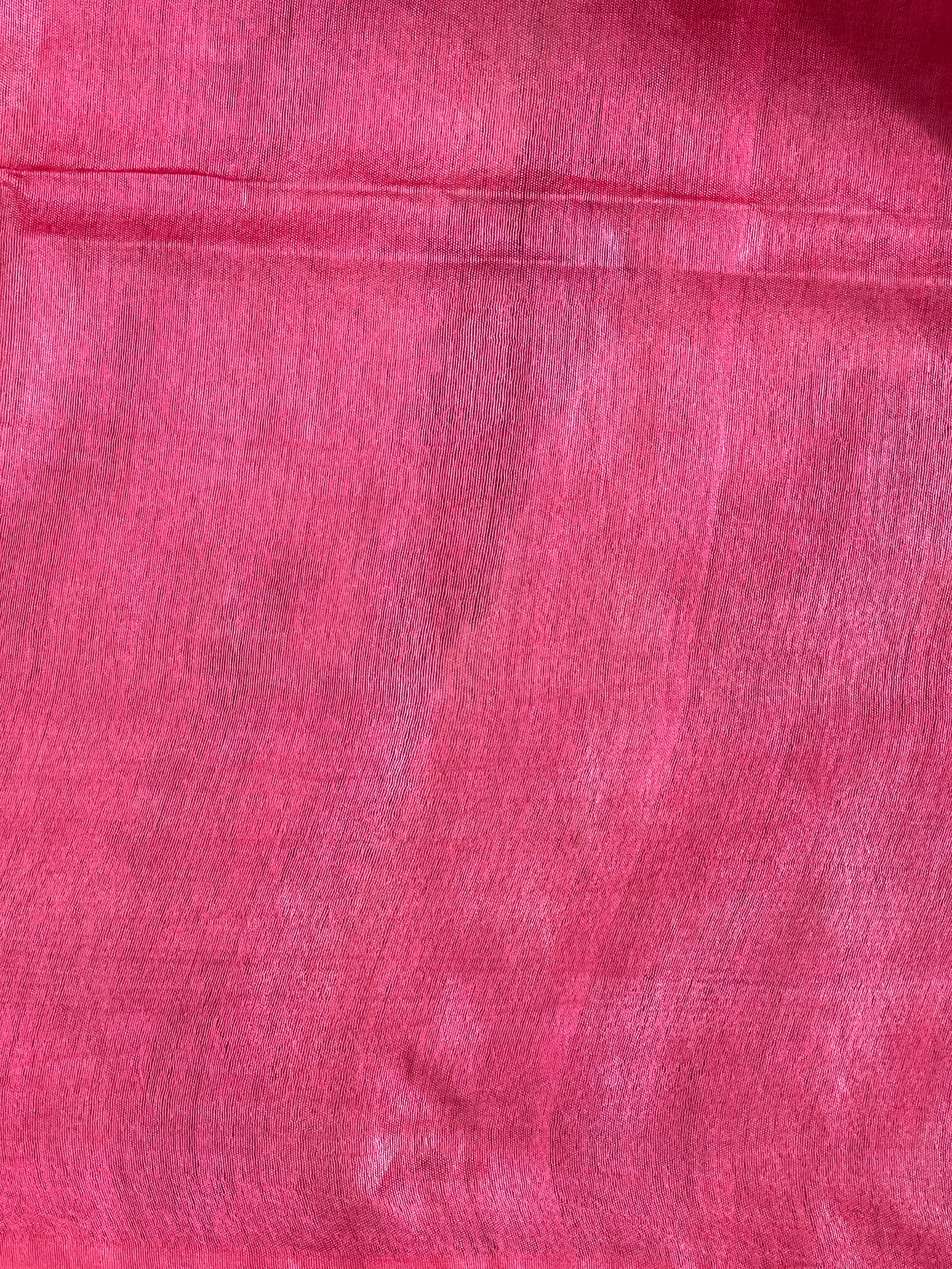 Kantha Weaving With Zig Zag Pattern Bhagalpuri Linen Saree | DLS358