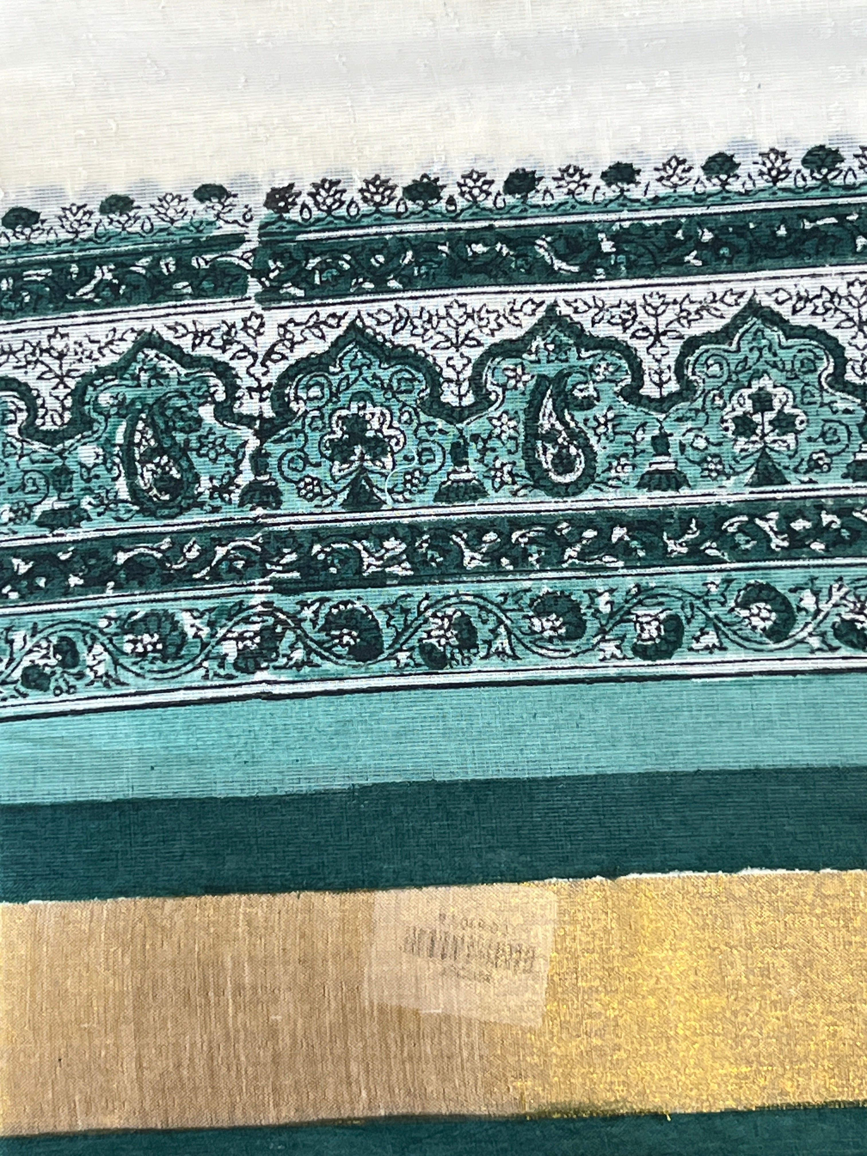 Paisley Design Hand Block Printed Kerala Cotton Saree | JSC324