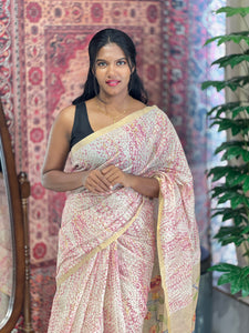 Printed With Jamdani Detailed Semi Tussar Saree | SSN279