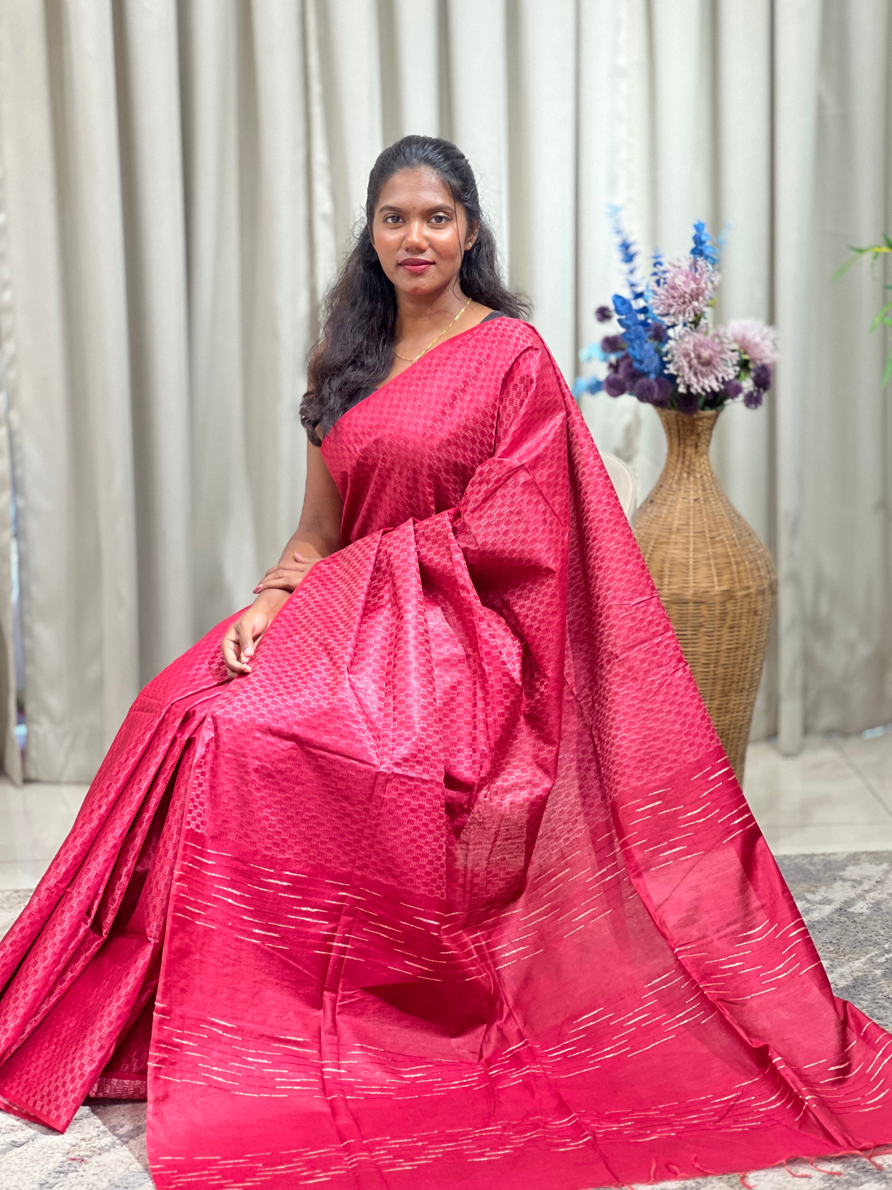 Kantha Weaved Bhagalpuri Linen Saree | DLS282