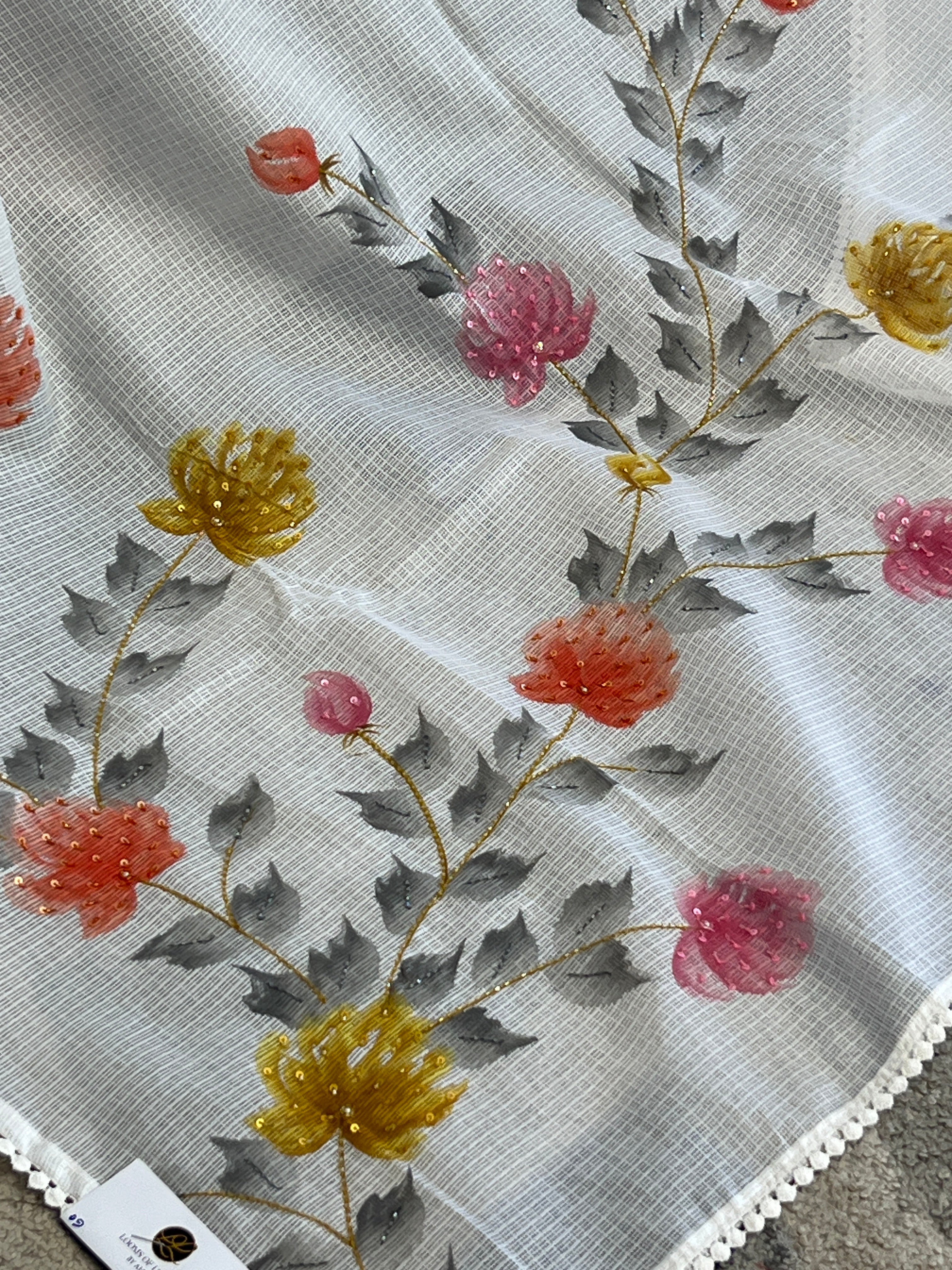 Floral Patterned Supernet Kota Saree | BLD1940