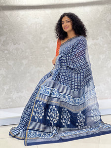 Block Printed Chanderi Saree | JKL350