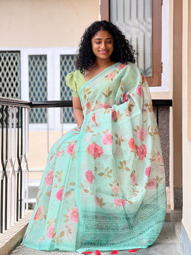 Floral Digital Printed Supernet Kota Saree | BLD172