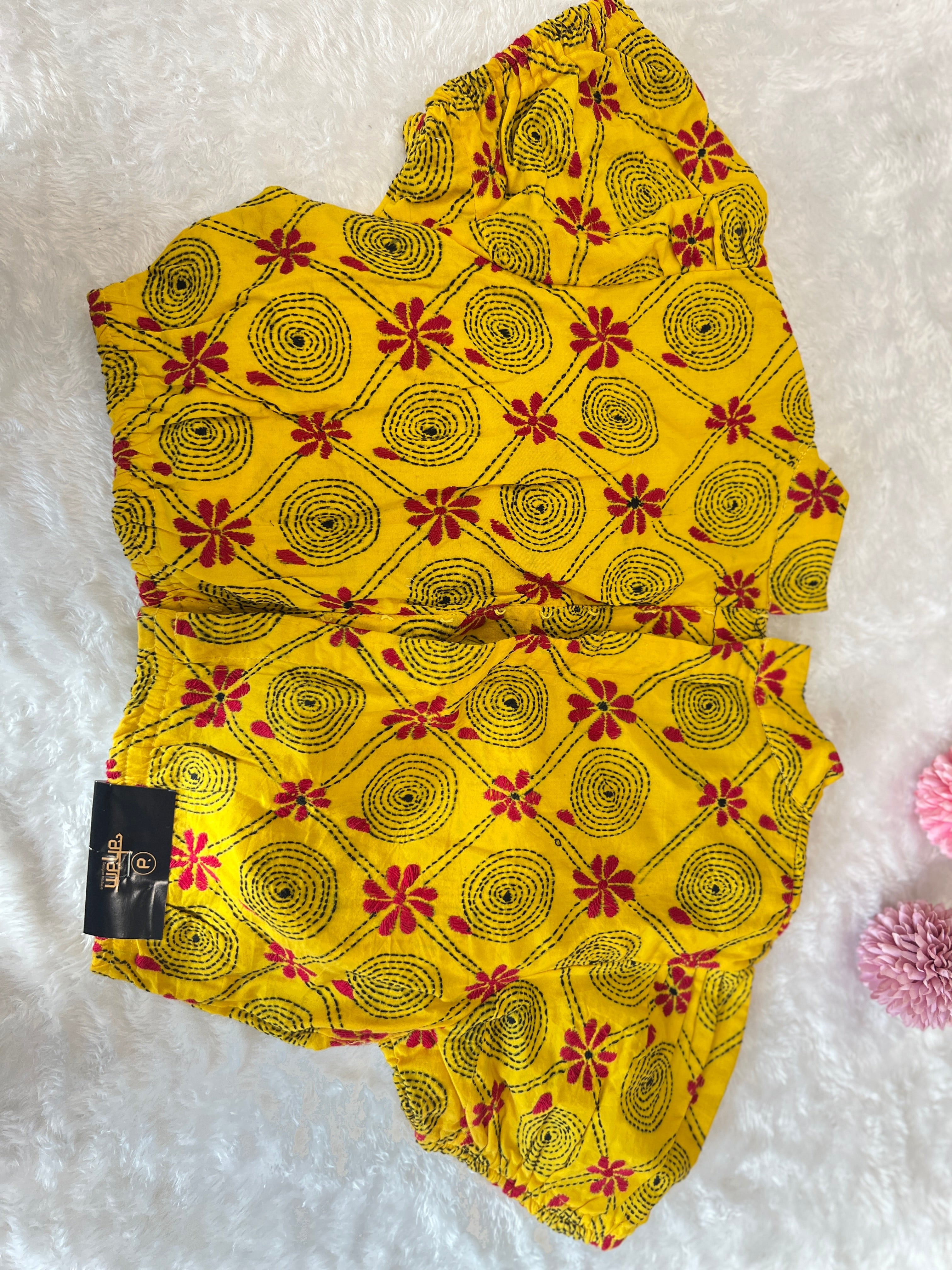 Hand Kantha Embroidery Detailed Cotton Stitched Blouse | DNB119