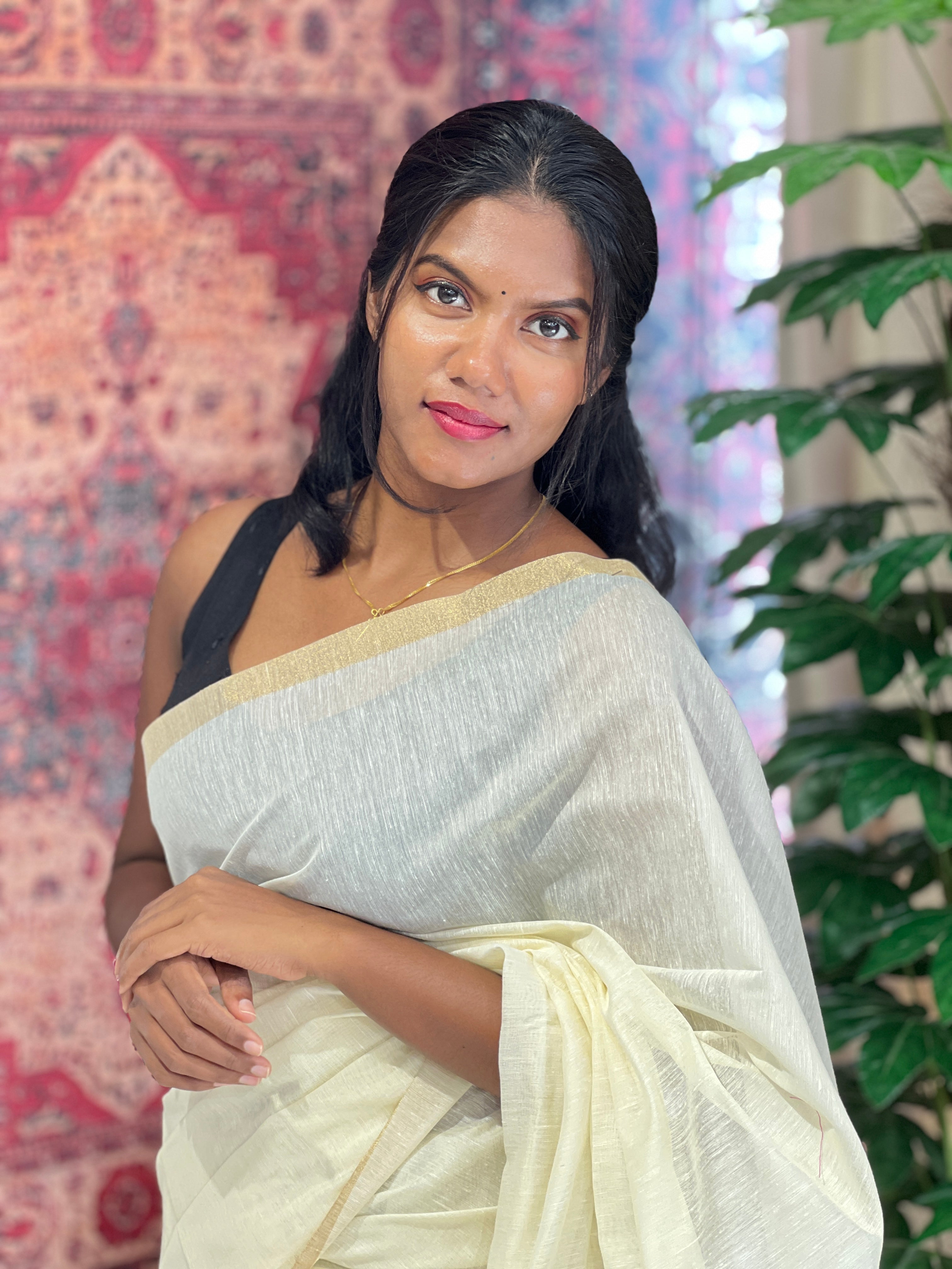 Jamdani Detailed Semi Tussar Saree | SSN241