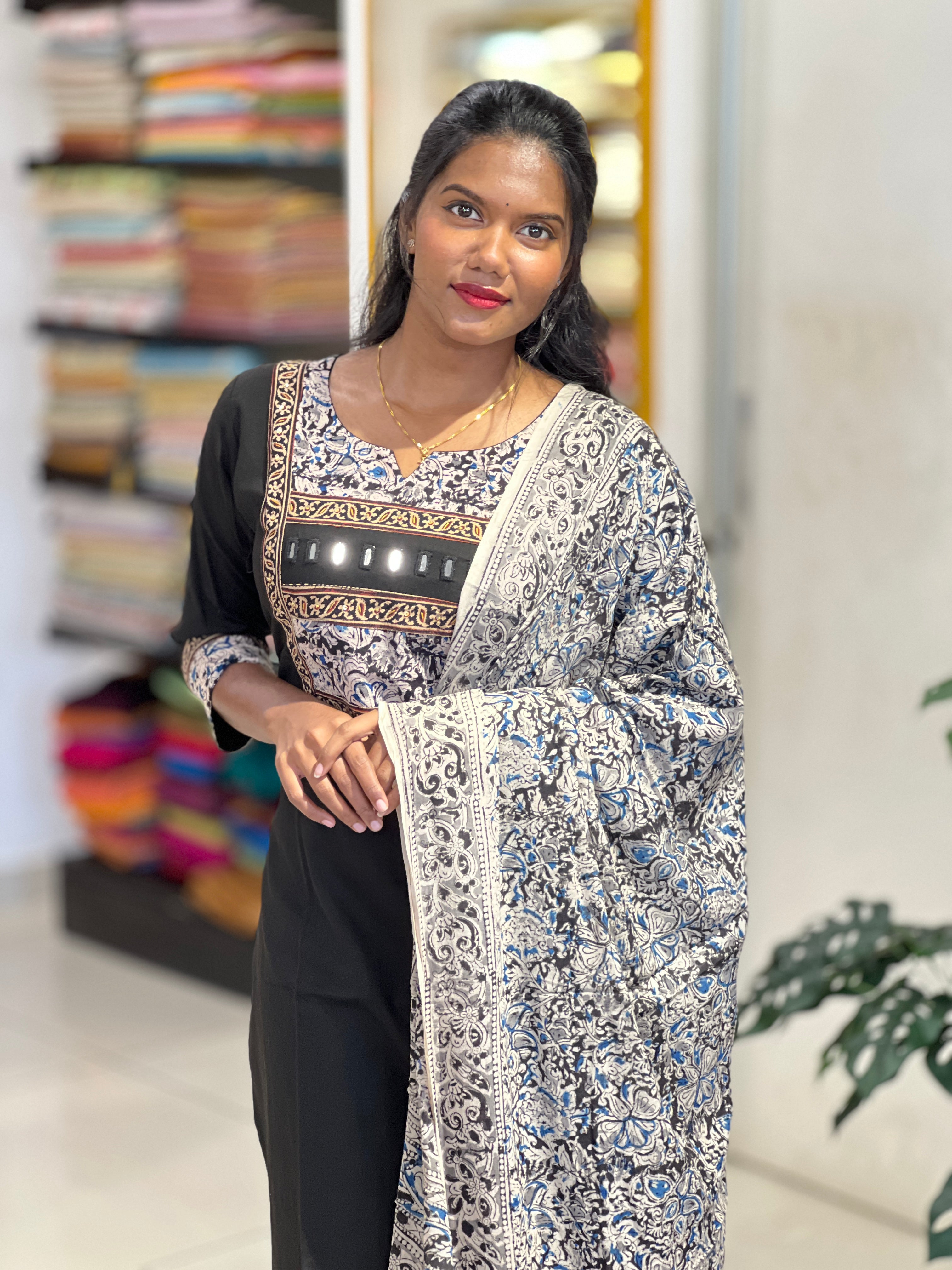 Kalamkari Printed Cotton Kurta Set | SRF162