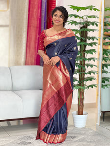 Buta Weaved Semi Silk Saree | KF175