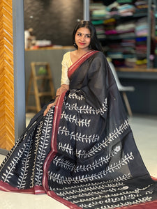 Printed Chanderi Finish Saree | GMS102