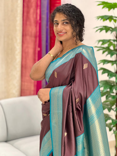 Buta Weaved Semi Silk Saree | KF181