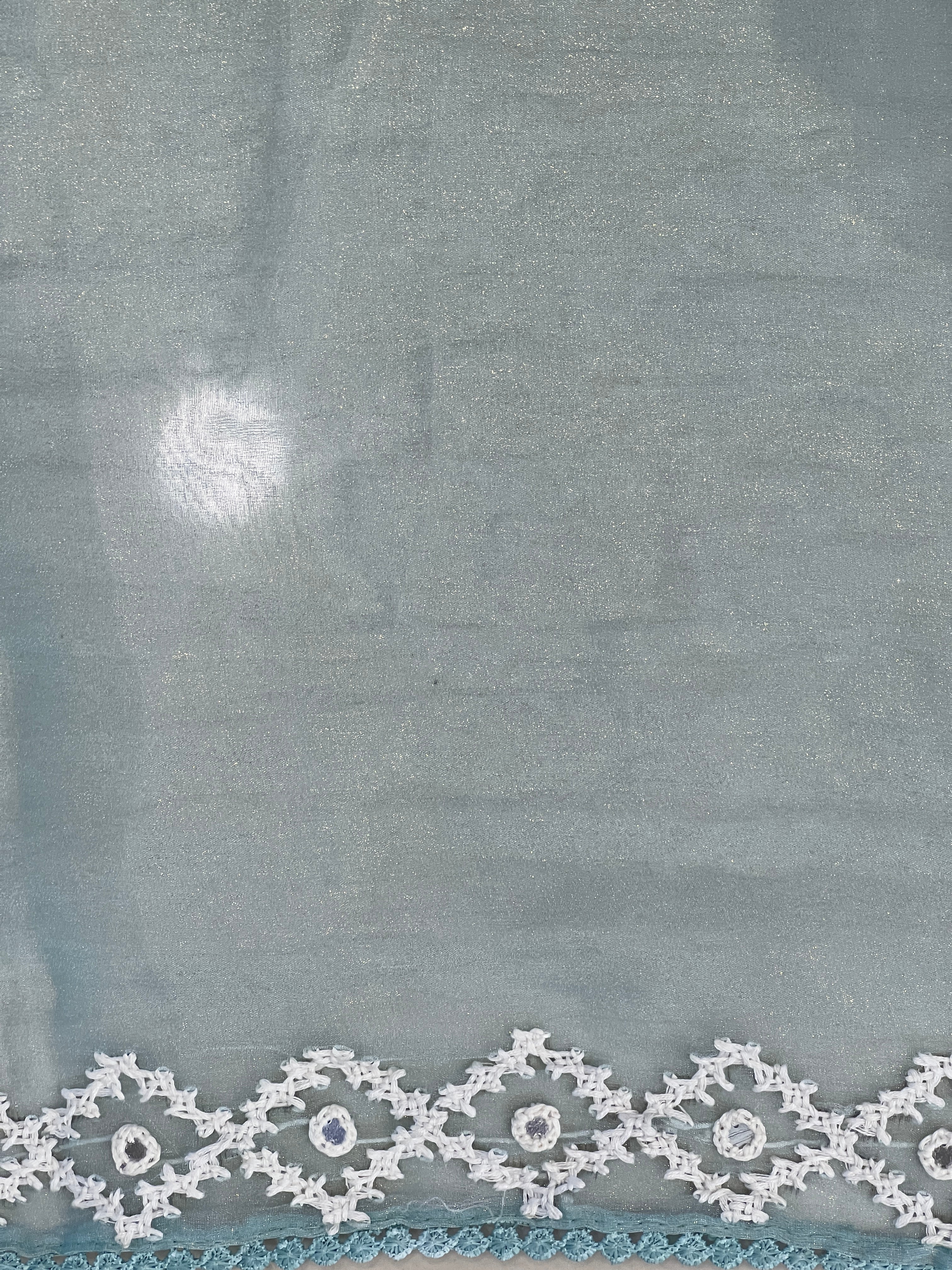 Kutch Work Detailed Crushed Tissue Organza Saree | BLD1914