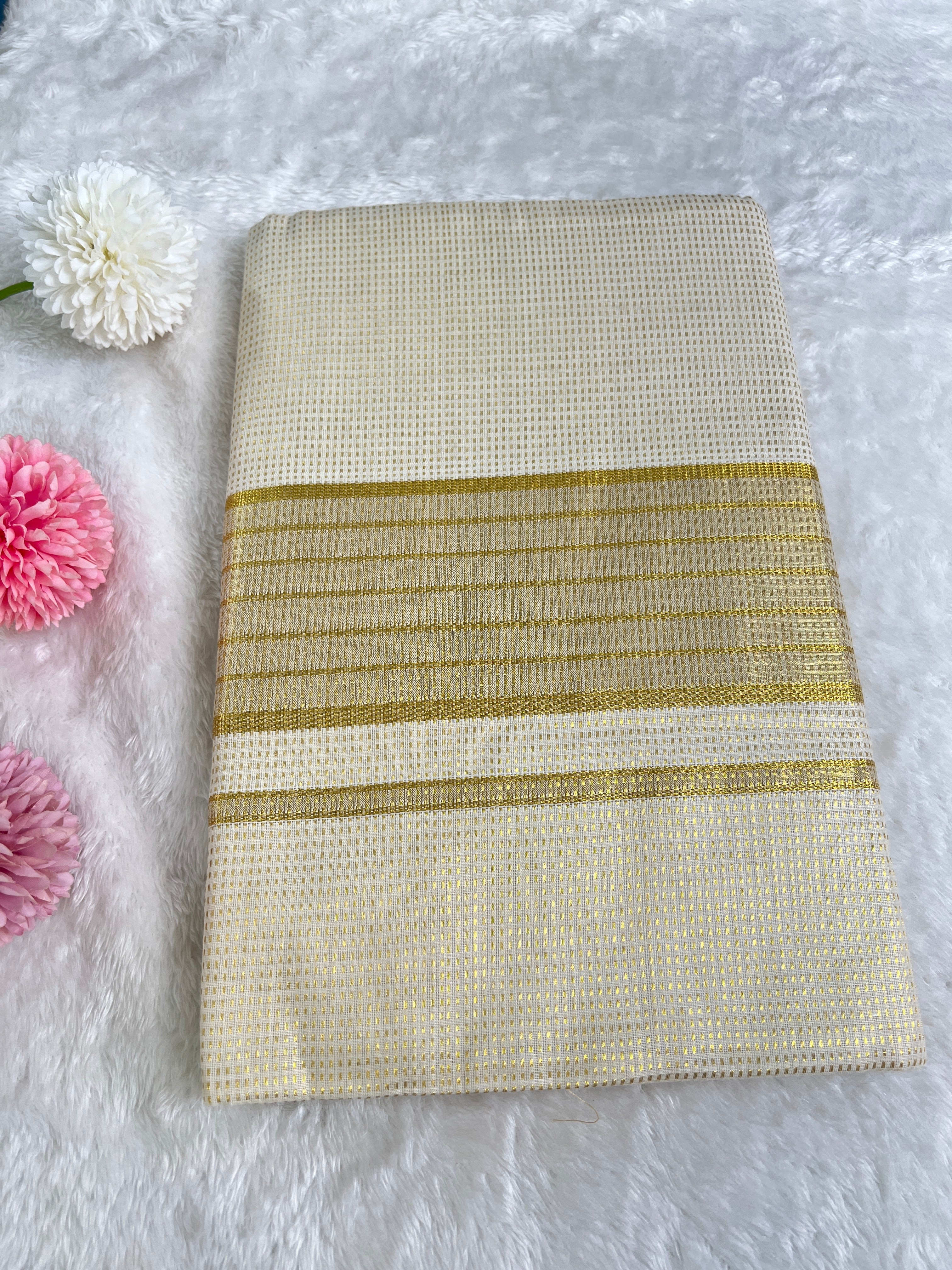 Check Pattern Tissue Saree |GAT445