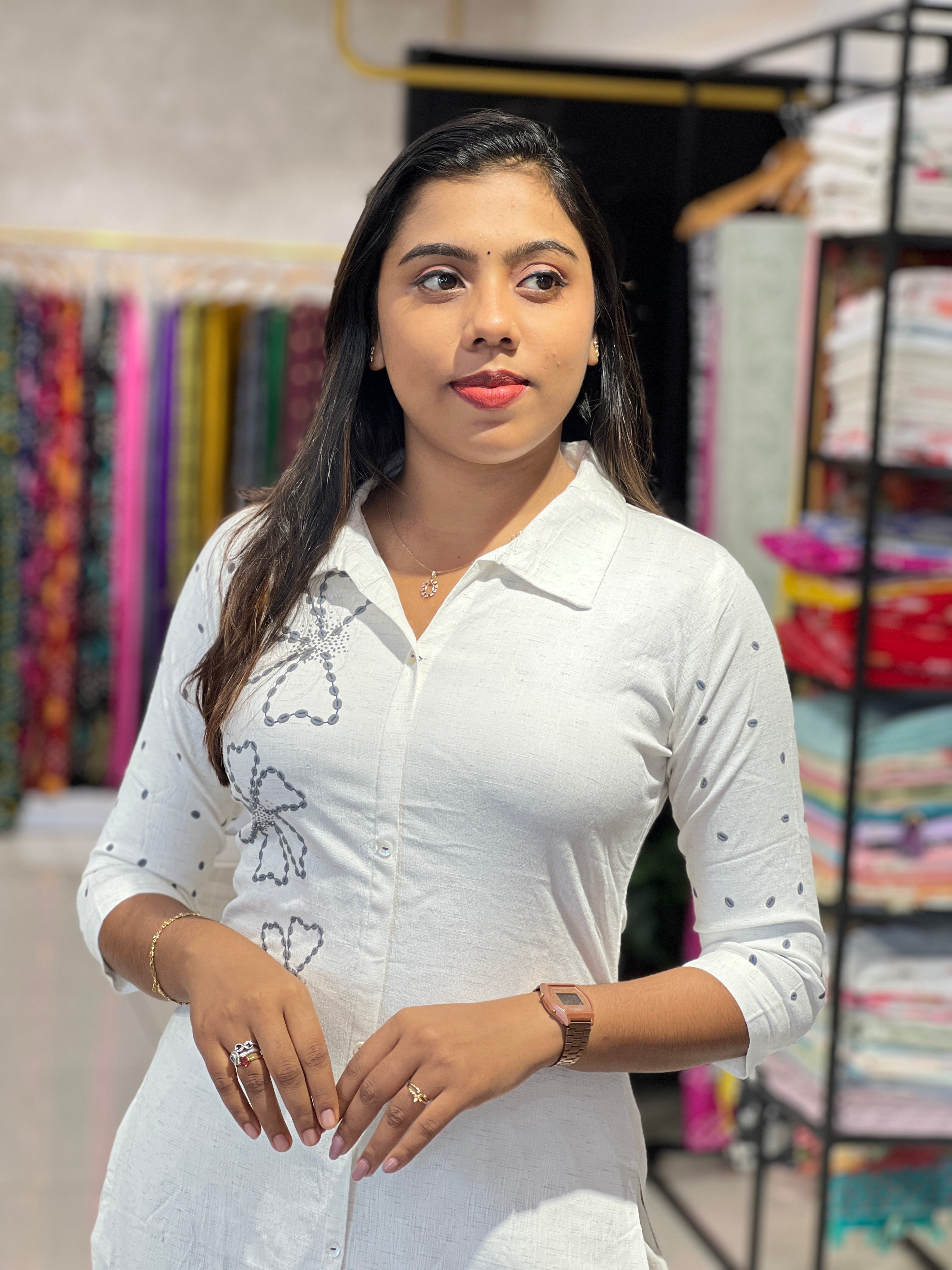 Floral Embossed Printed Rayon Kurta | PGI143