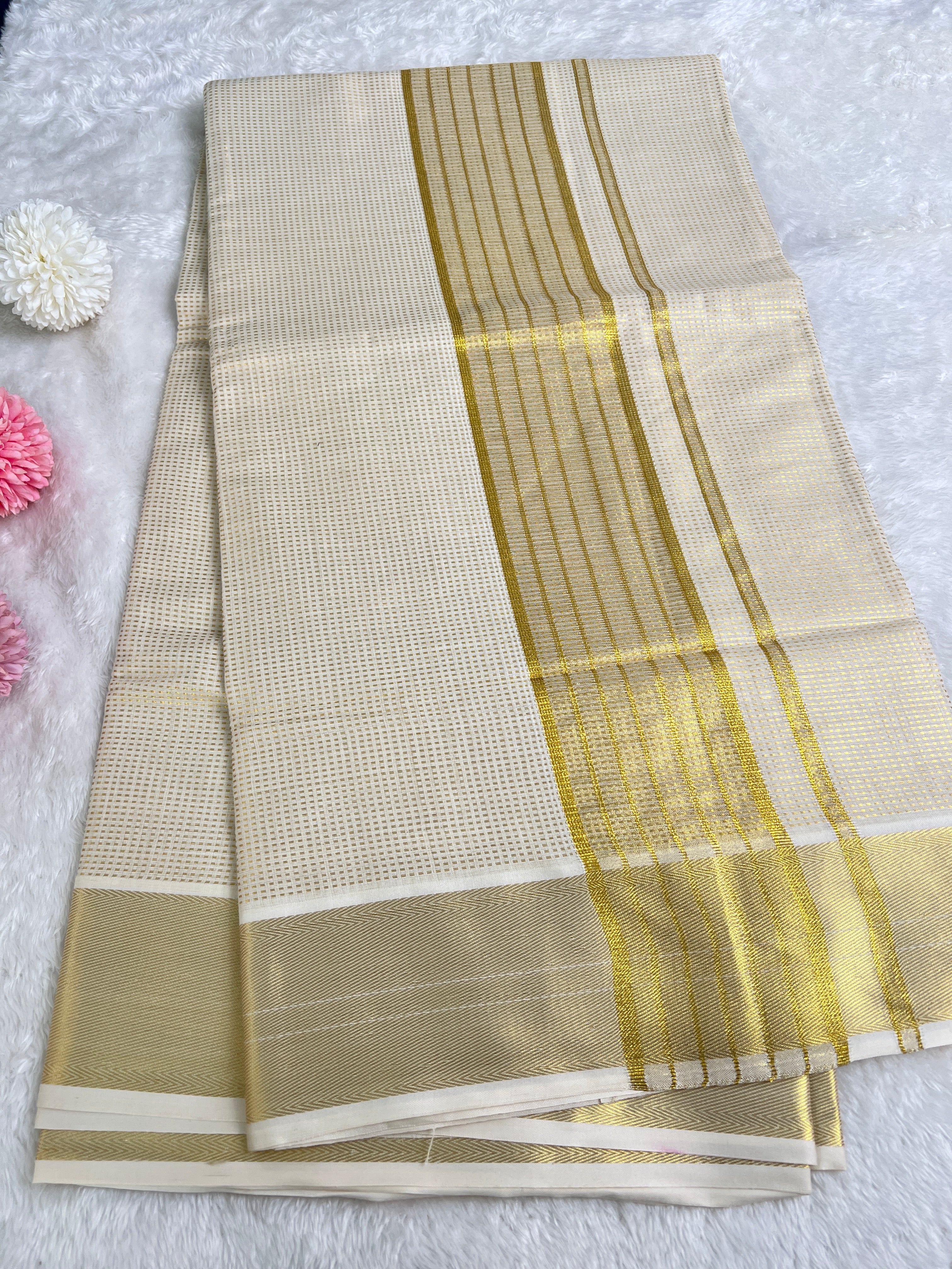 Check Pattern Tissue Saree |GAT445