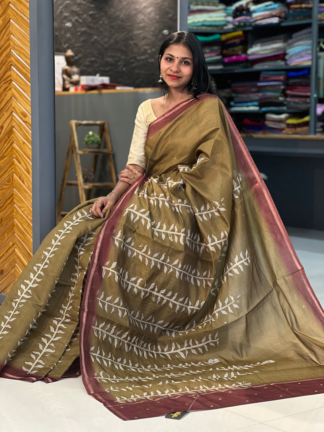 Printed Chanderi Finish Saree | GMS102