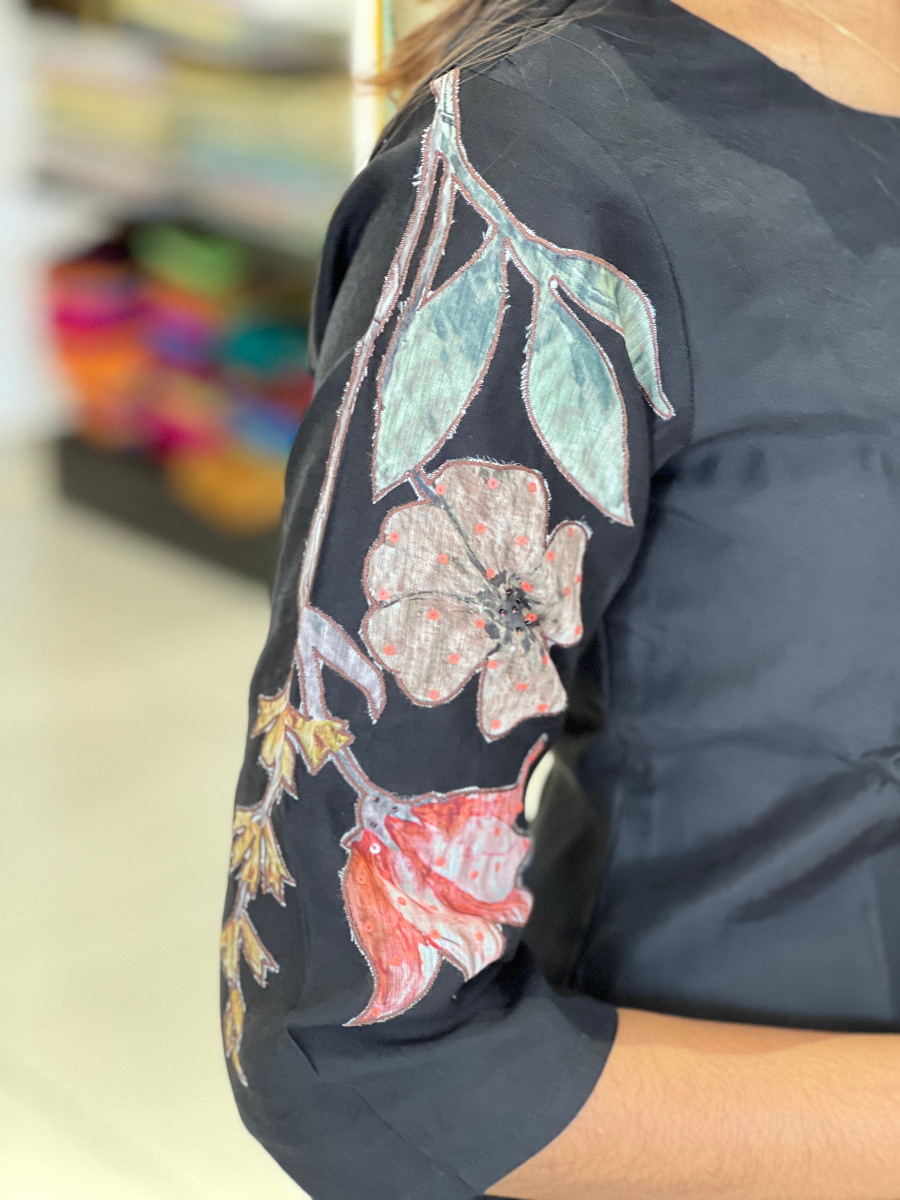 Applique Work Detailed Cotton Kurta Set | SRF170