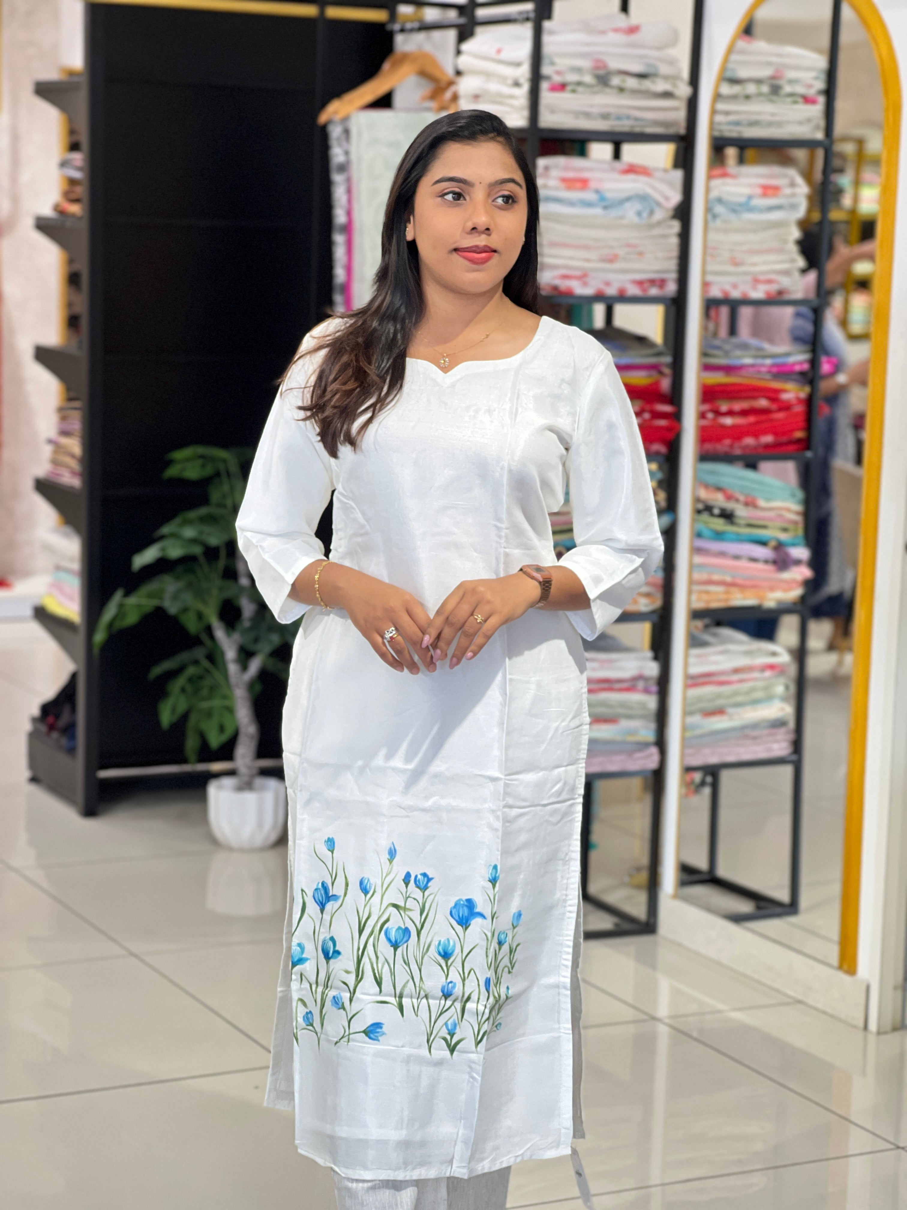 Floral Digital Printed Organza Kurta | DNT160
