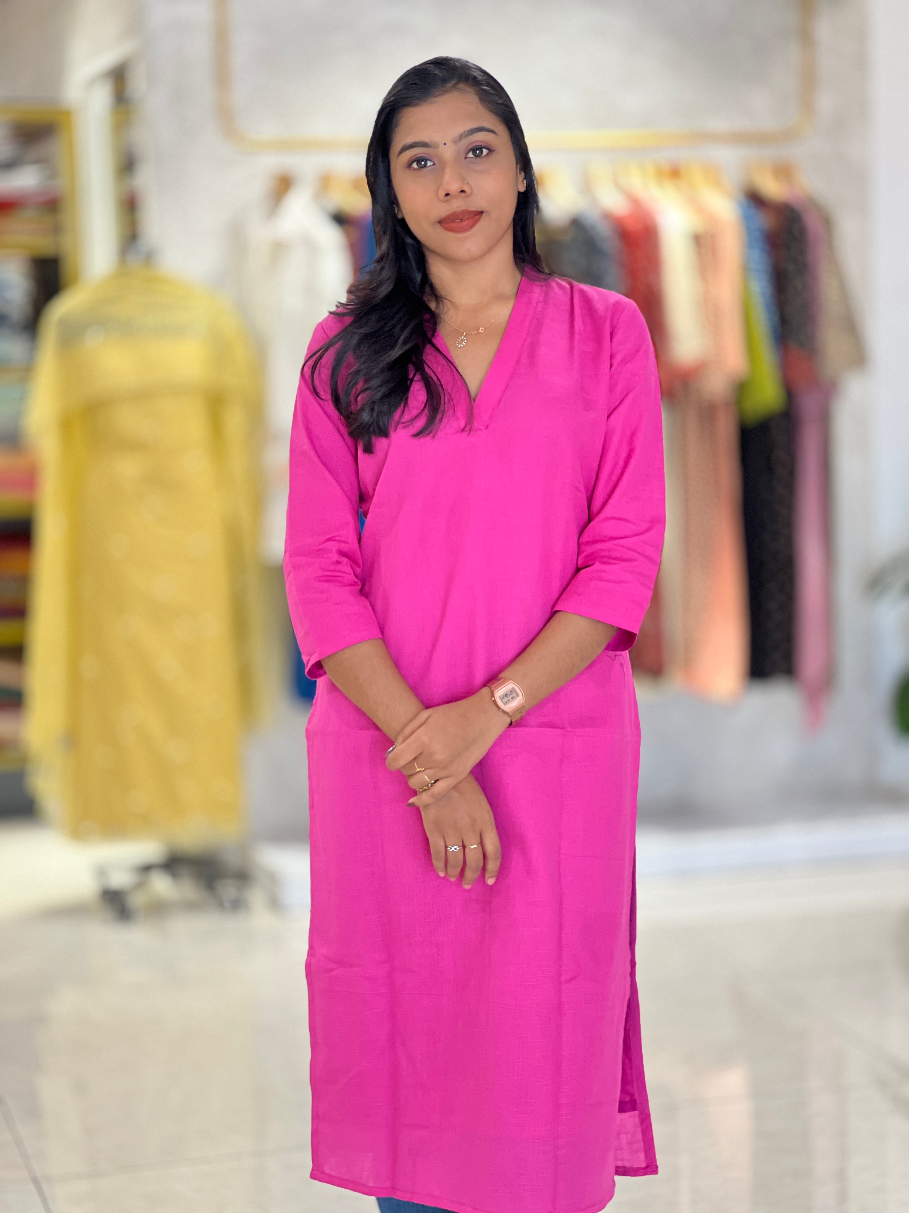 Solid Cotton Kurta | DNT626