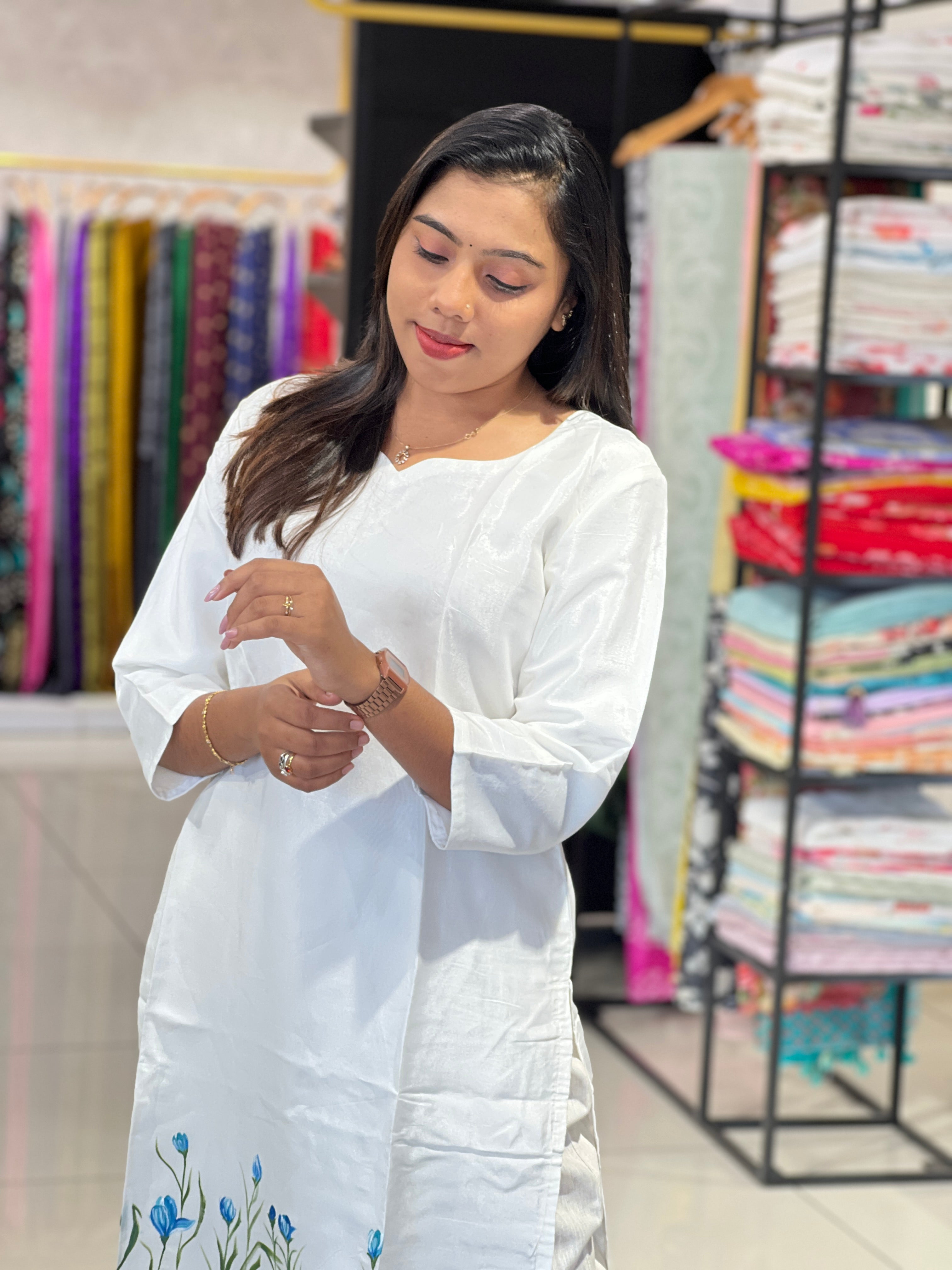 Floral Digital Printed Organza Kurta | DNT160