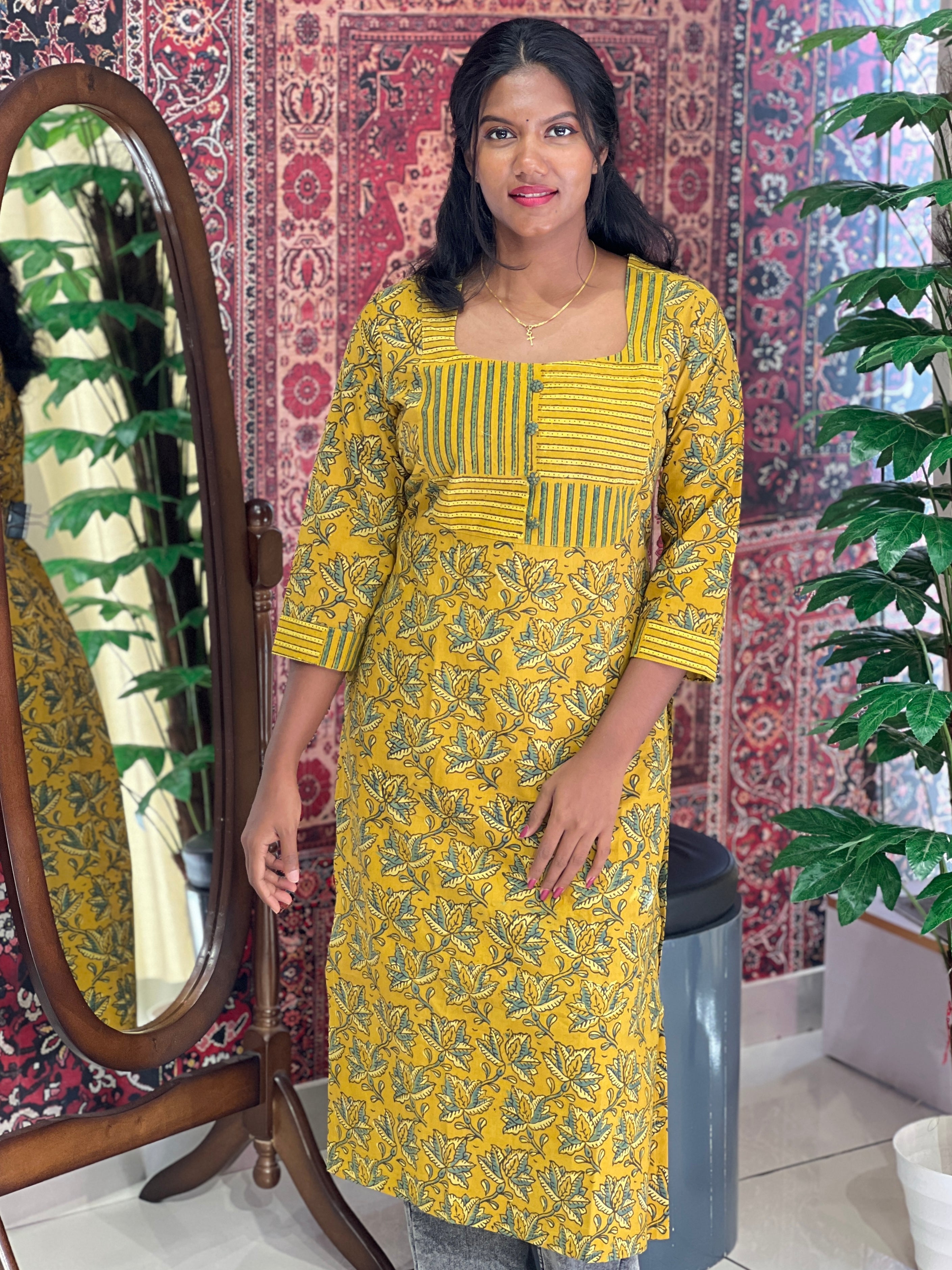Print Detailed Cotton Kurta | DNT763