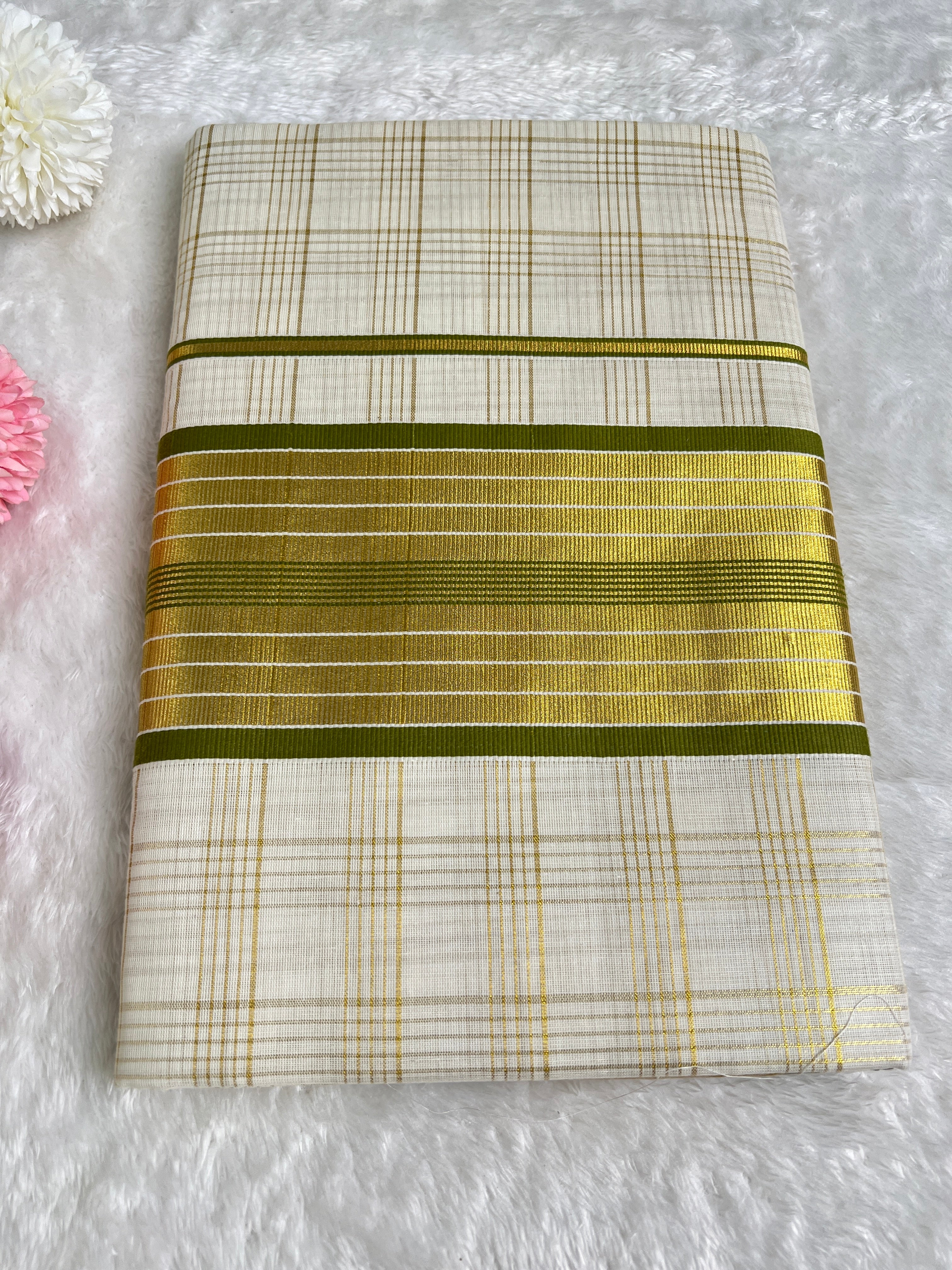 Check Pattern Kerala Cotton Saree | GAT450