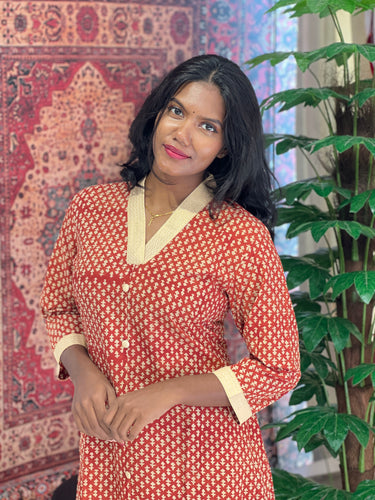 Print Detailed Cotton Kurta | DNT438