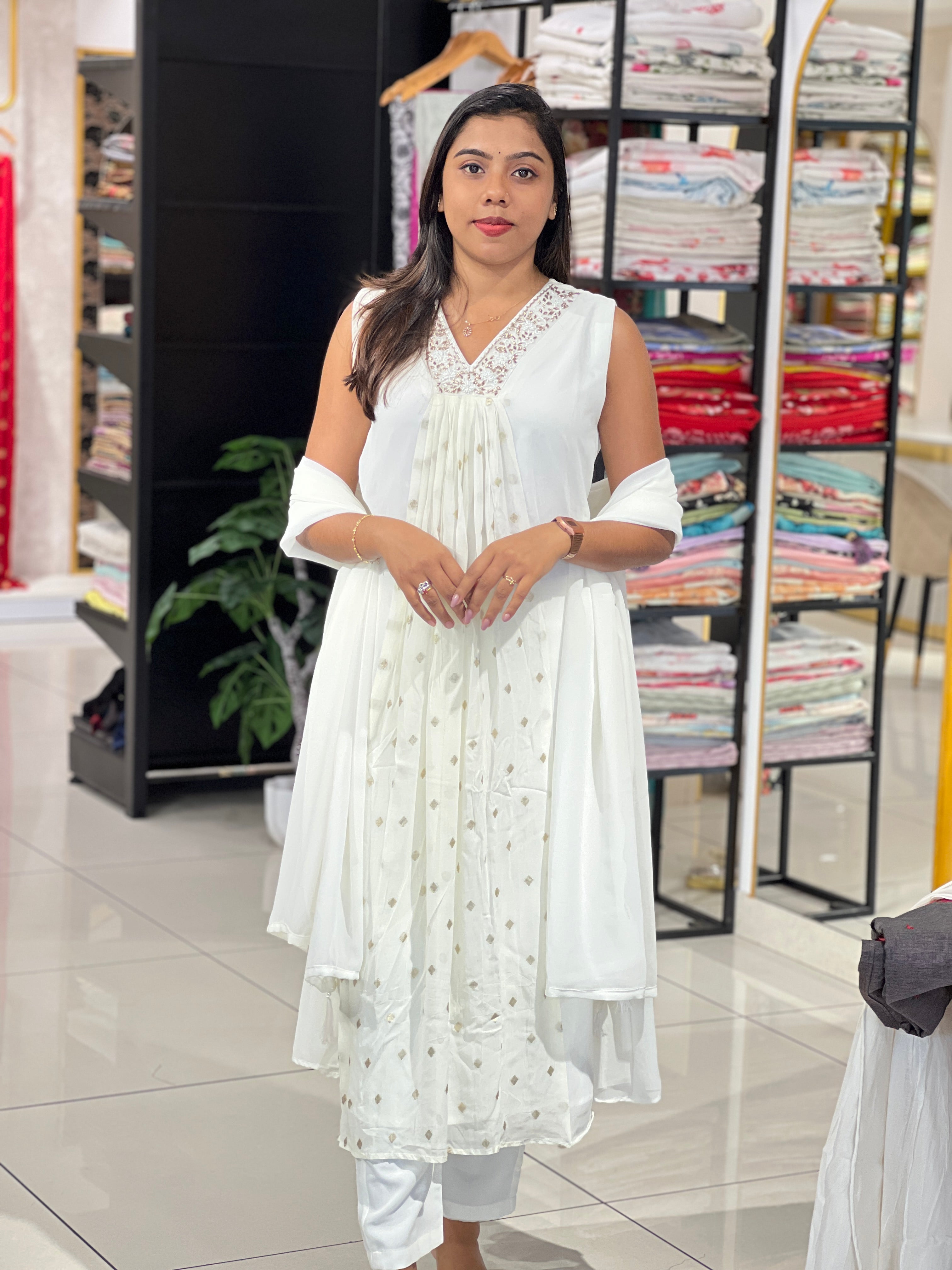 Embroidered Georgette Kurta Set | NAI124