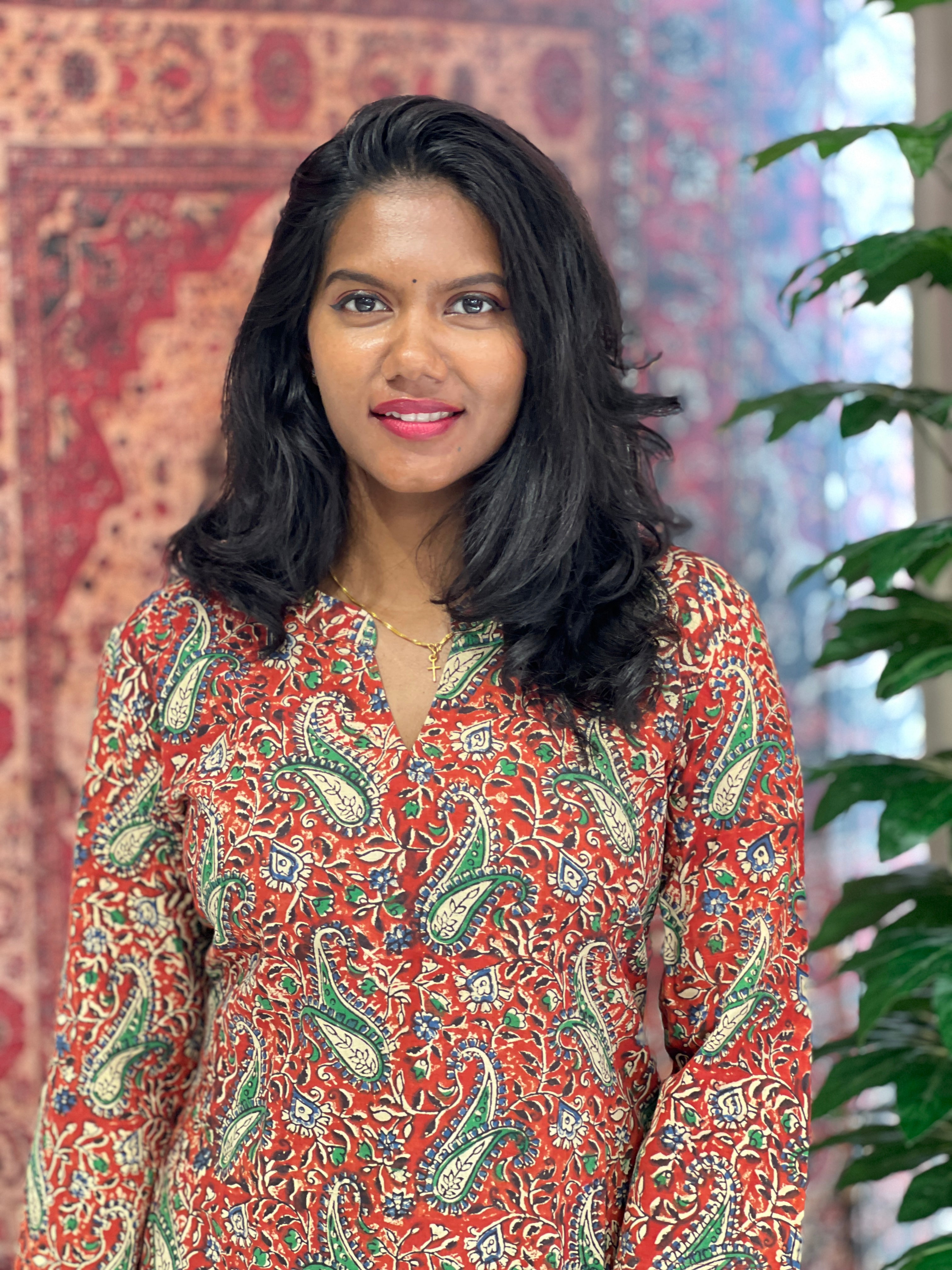 Paisley Print Detailed Cotton Kurta | DNT667