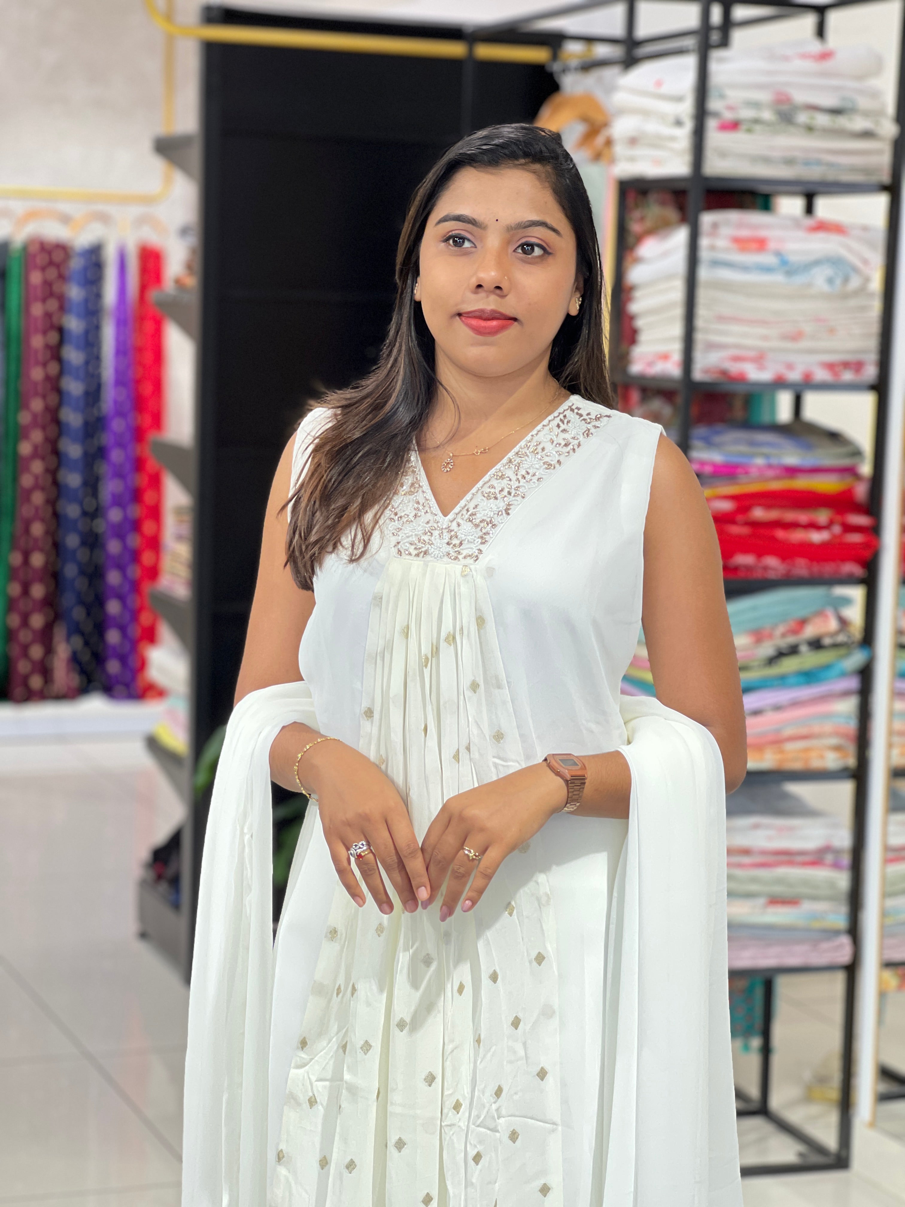 Embroidered Georgette Kurta Set | NAI124