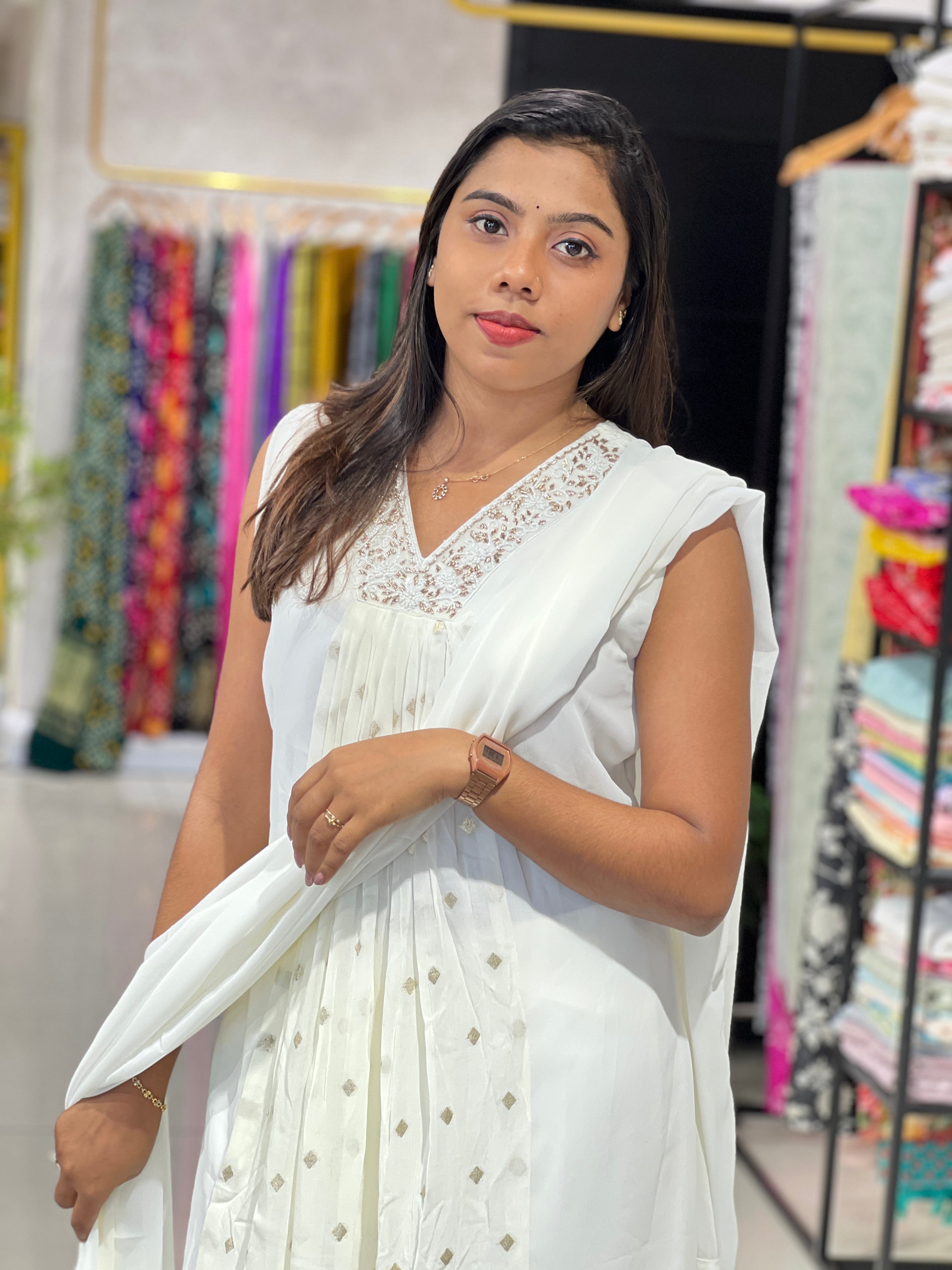 Embroidered Georgette Kurta Set | NAI124