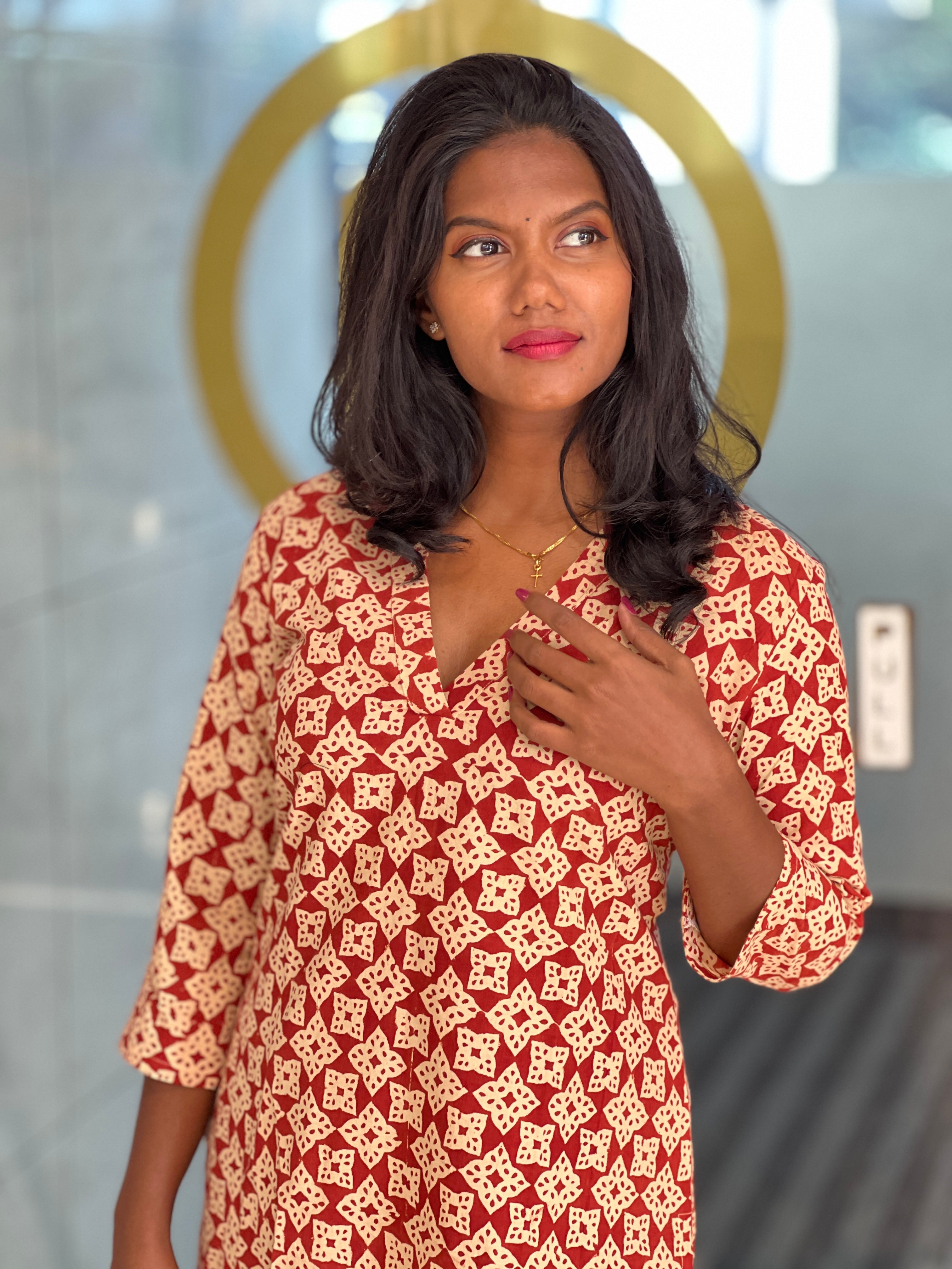 Print Detailed Cotton Kurta | DNT740
