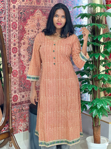 Print Detailed Cotton Kurta | DNT803