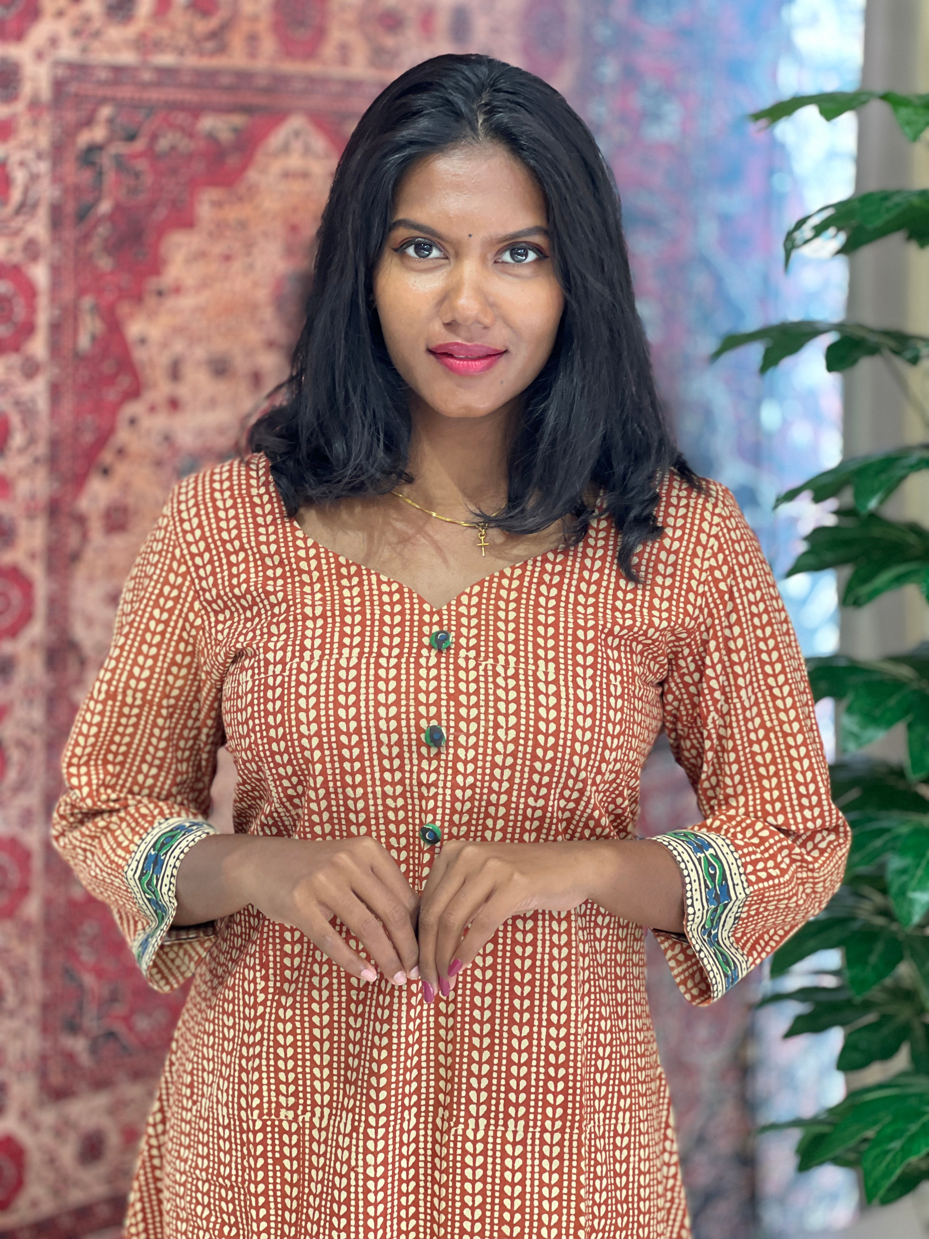 Print Detailed Cotton Kurta | DNT803