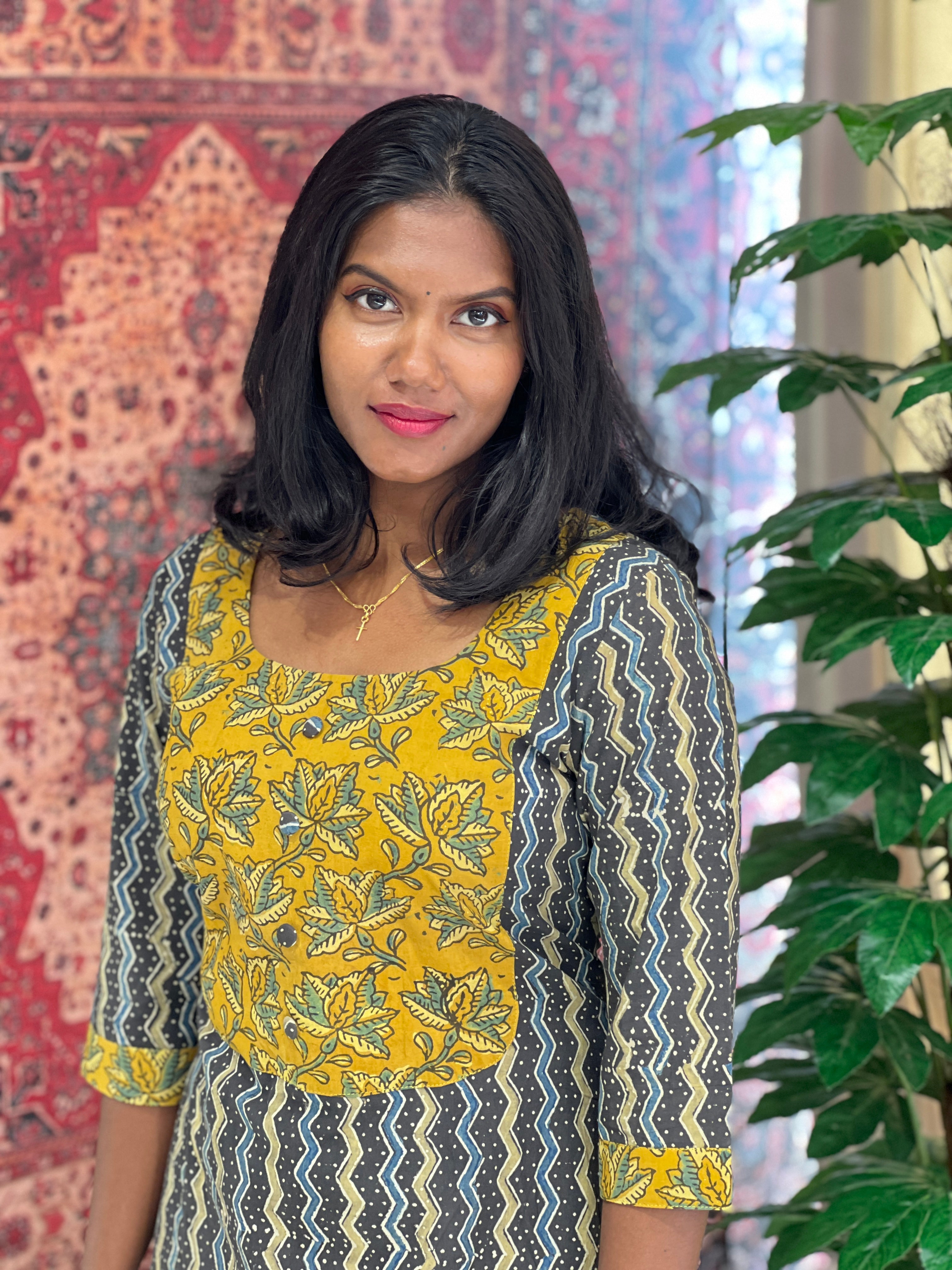 Printed A-Line Cotton Kurta | DNT445