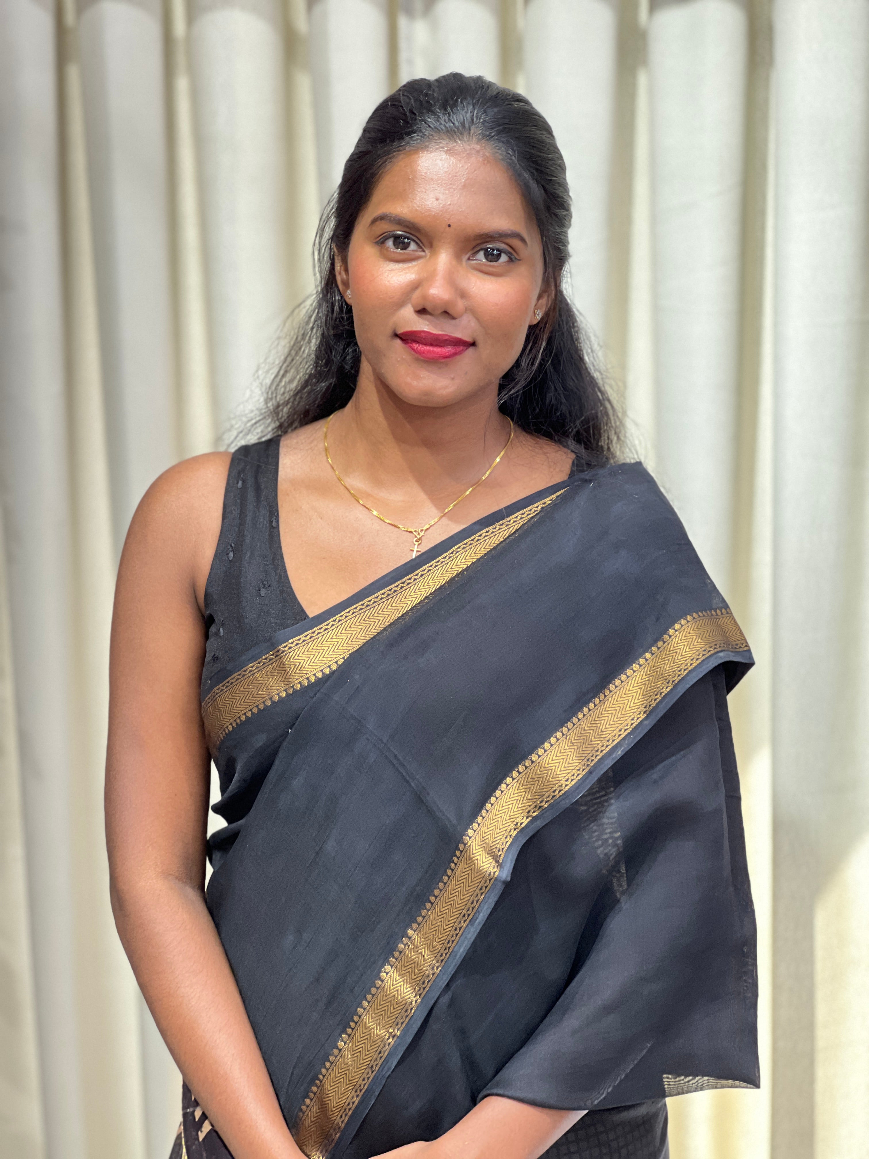 Mangalgiri Border Detailed Chanderi Saree | VFC591